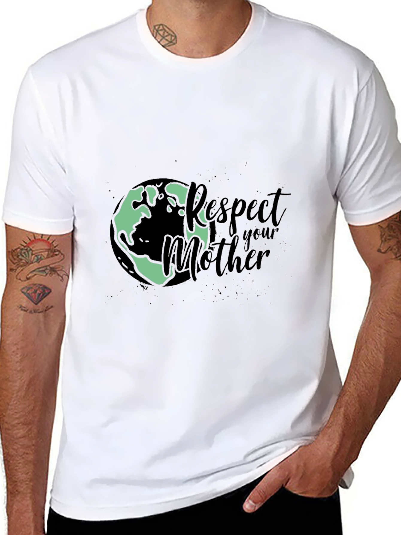 Respect Your Mother Earth T-Shirt - Black