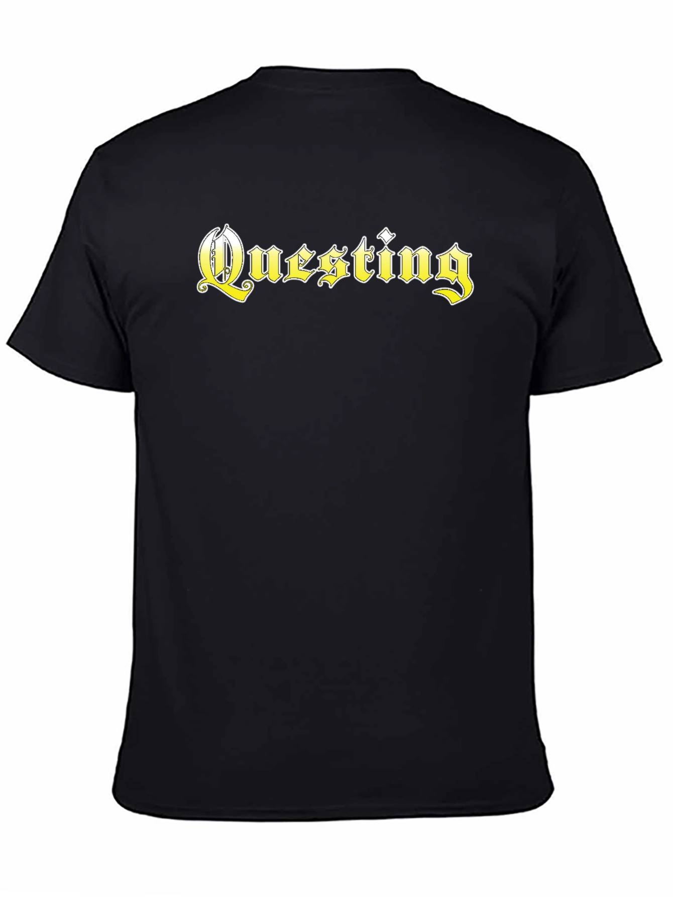 Questing Graphic Tee - Black Cotton Blend T-Shirt