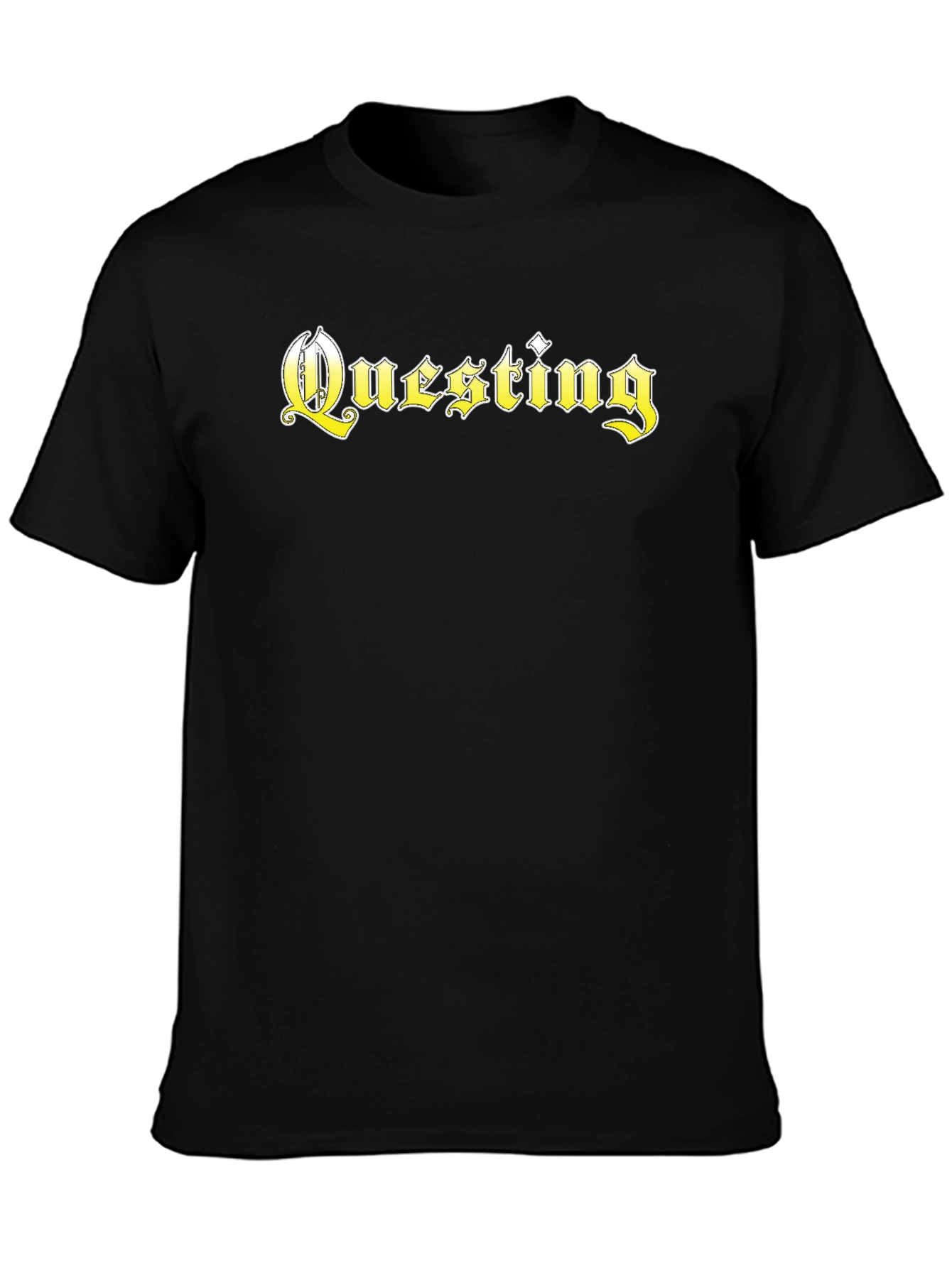 Questing Graphic Tee - Black Cotton Blend T-Shirt