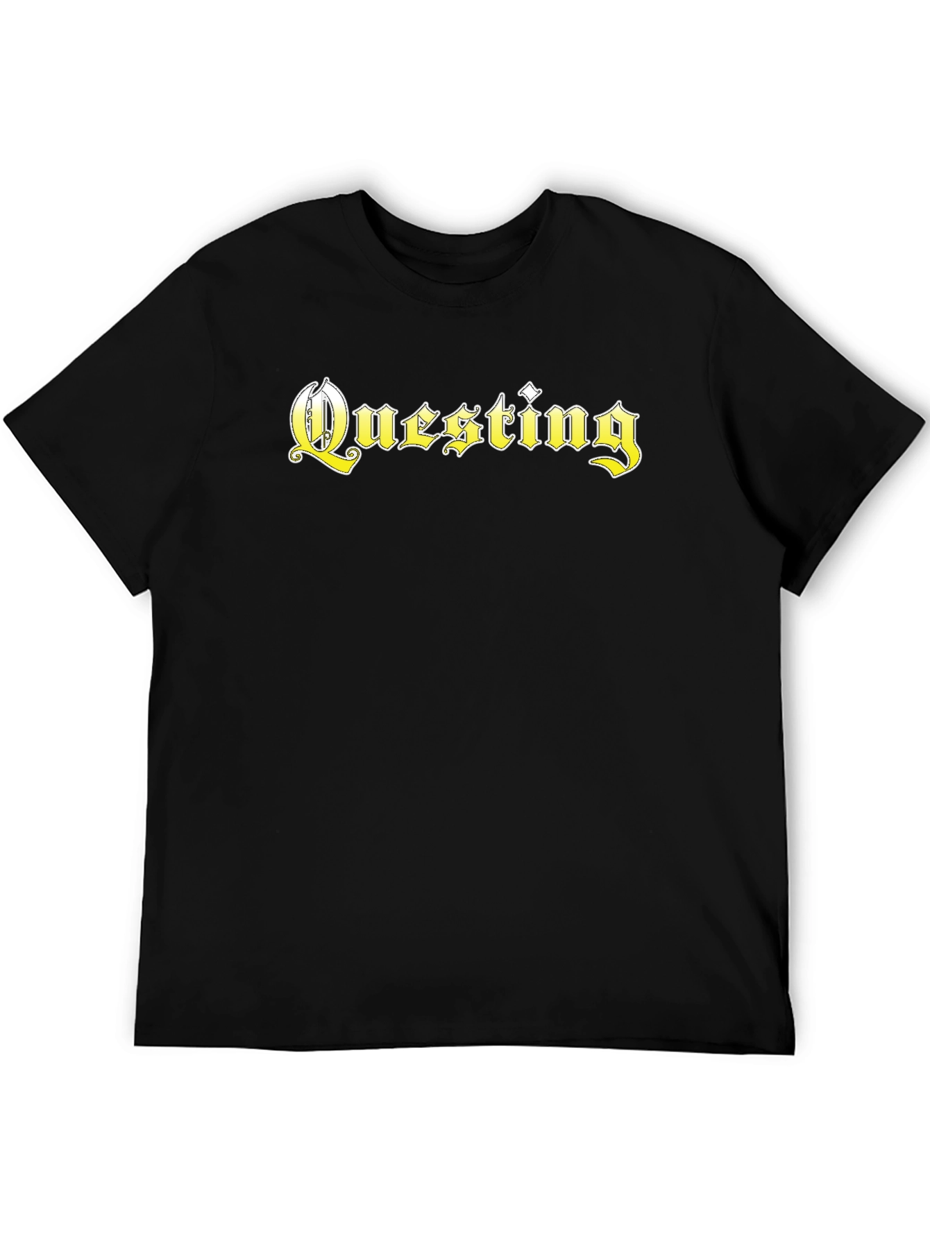Questing Graphic Tee - Black Cotton Blend T-Shirt