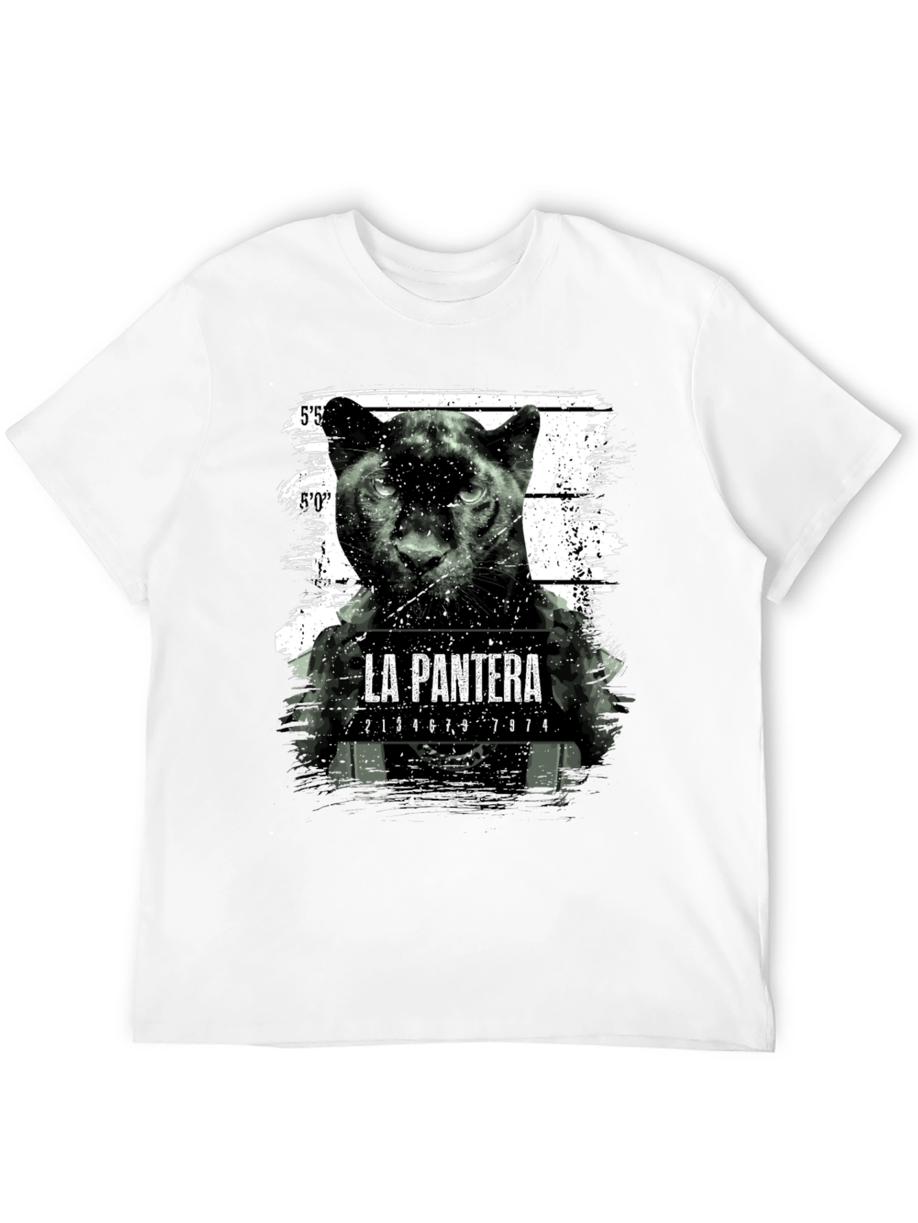 La Pantera Mugshot Graphic Tee - Black Cotton T-Shirt