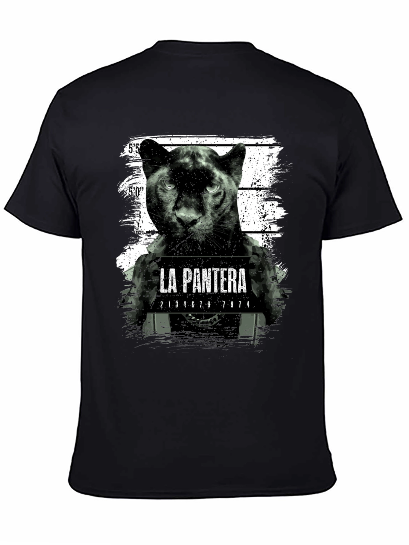 La Pantera Mugshot Graphic Tee - Black Cotton T-Shirt