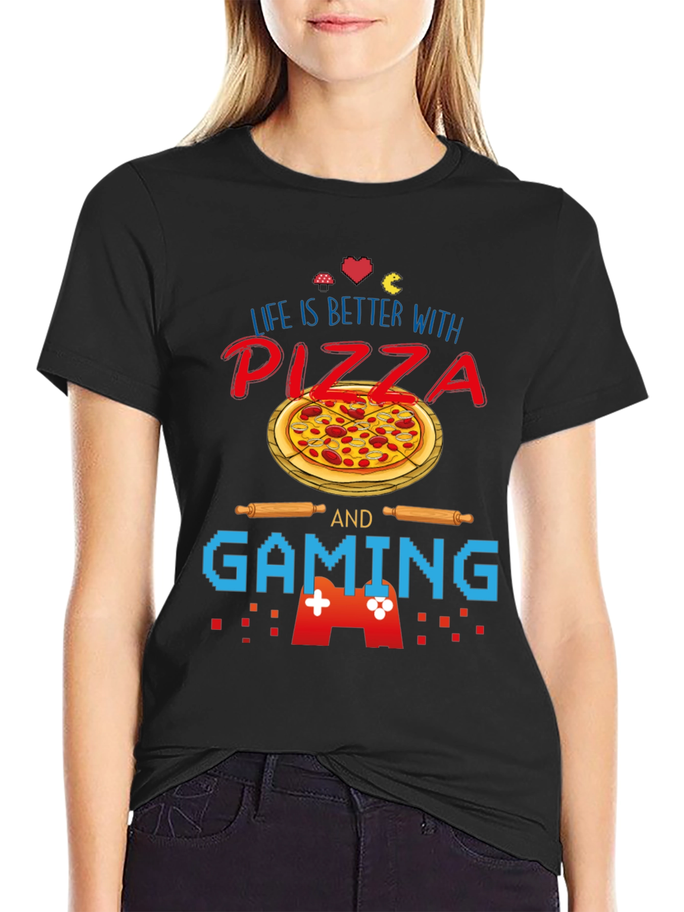 Life is Better with Pizza and Gaming T-Shirt