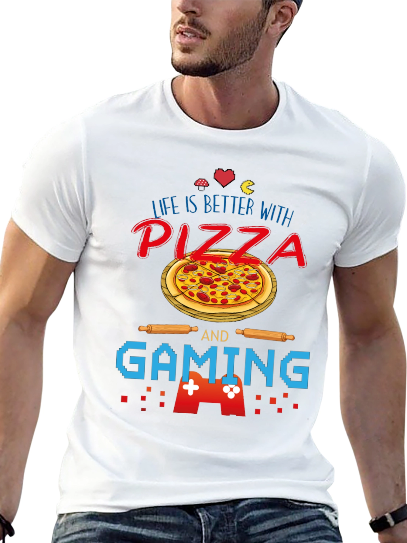 Life is Better with Pizza and Gaming T-Shirt