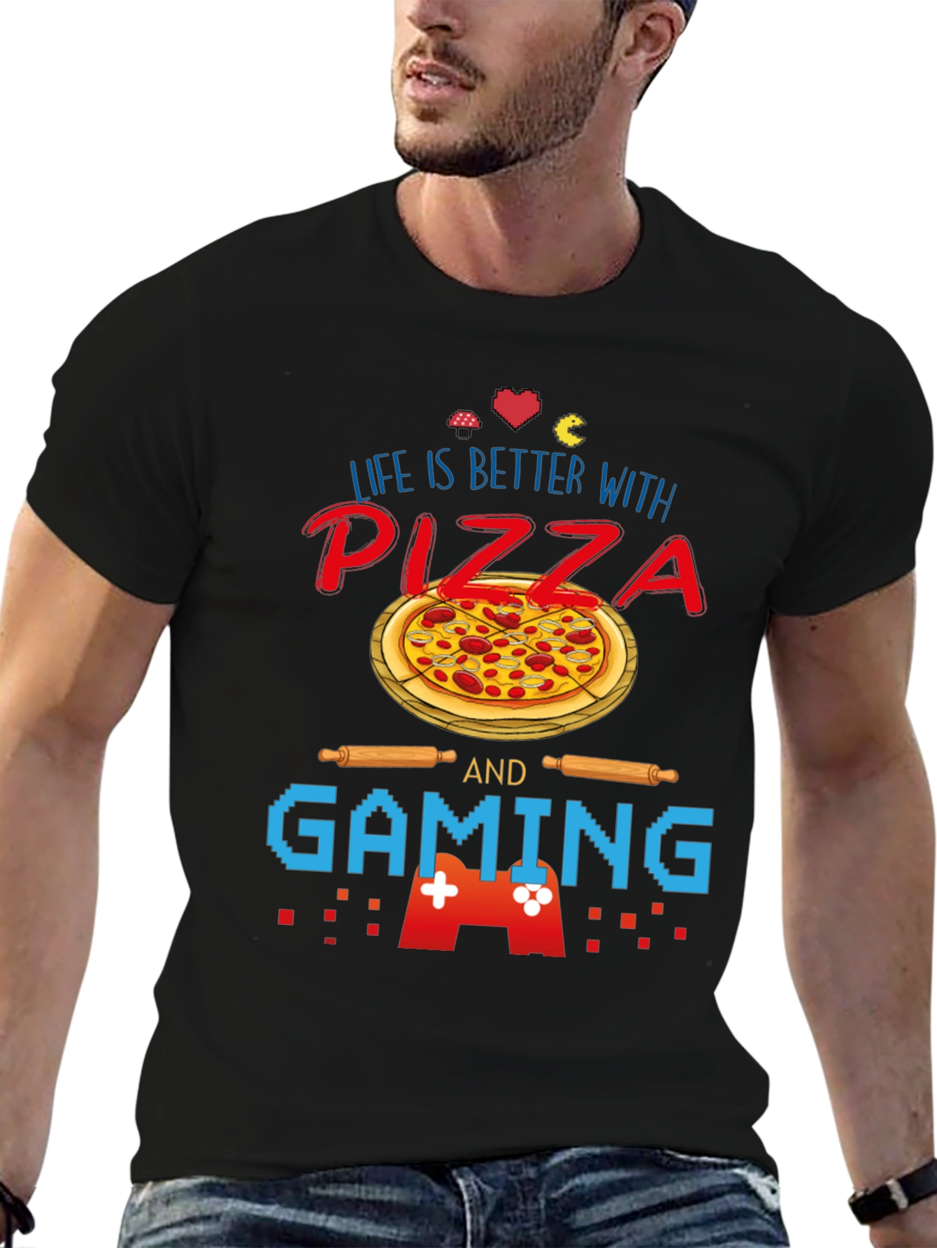 Life is Better with Pizza and Gaming T-Shirt