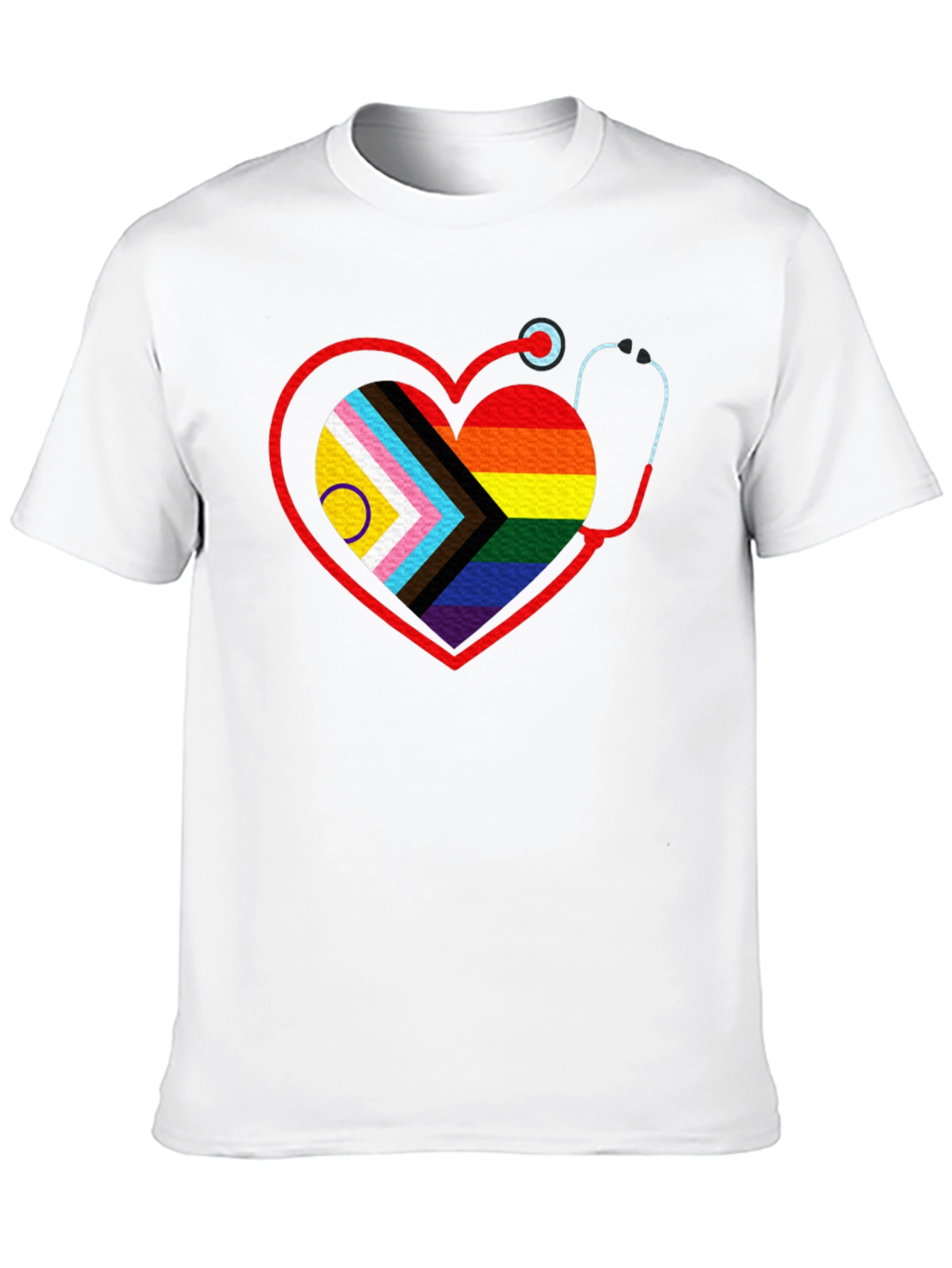 LGBTQ+ Pride Stethoscope Heart Tee
