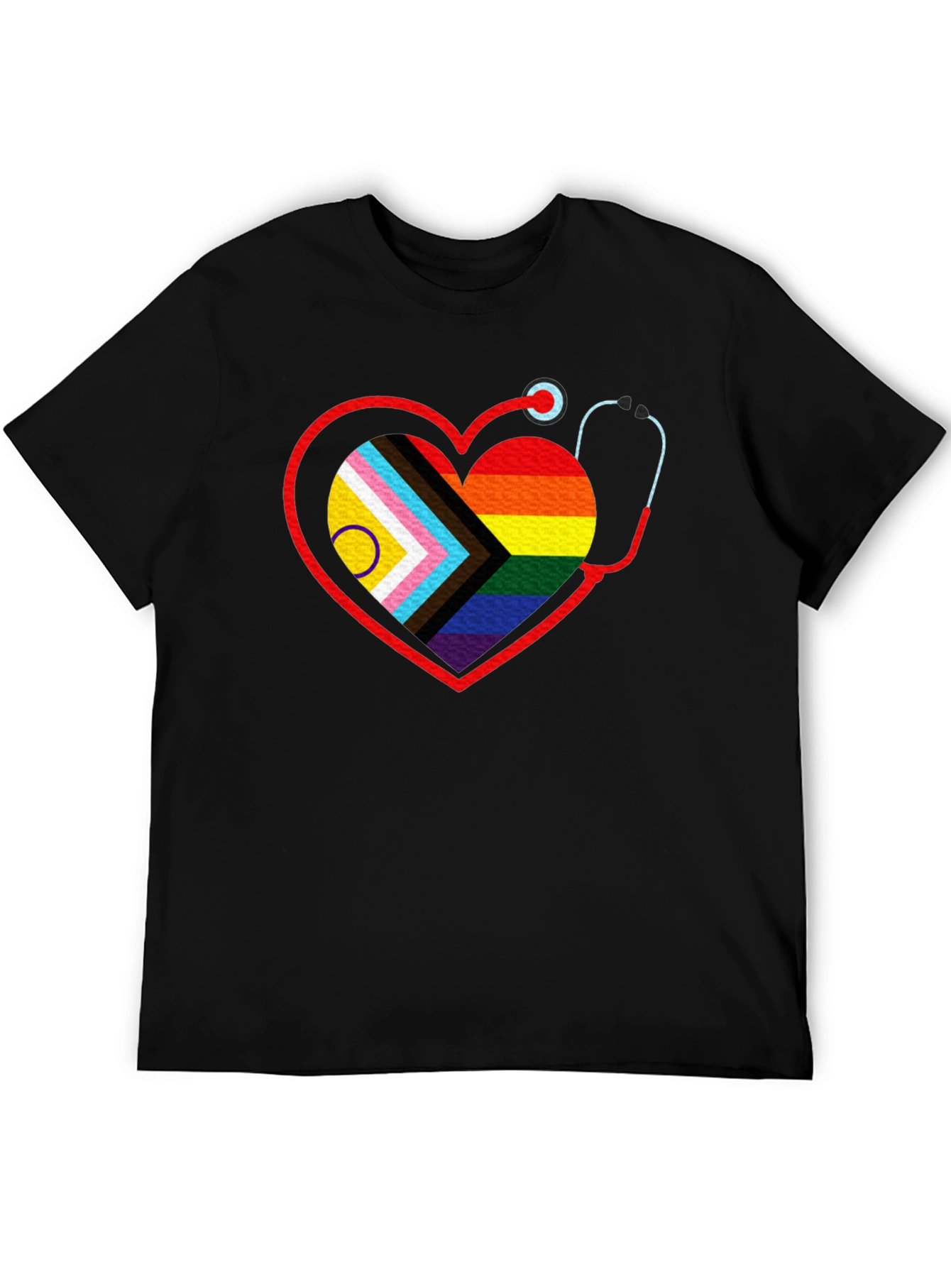 LGBTQ+ Pride Stethoscope Heart Tee