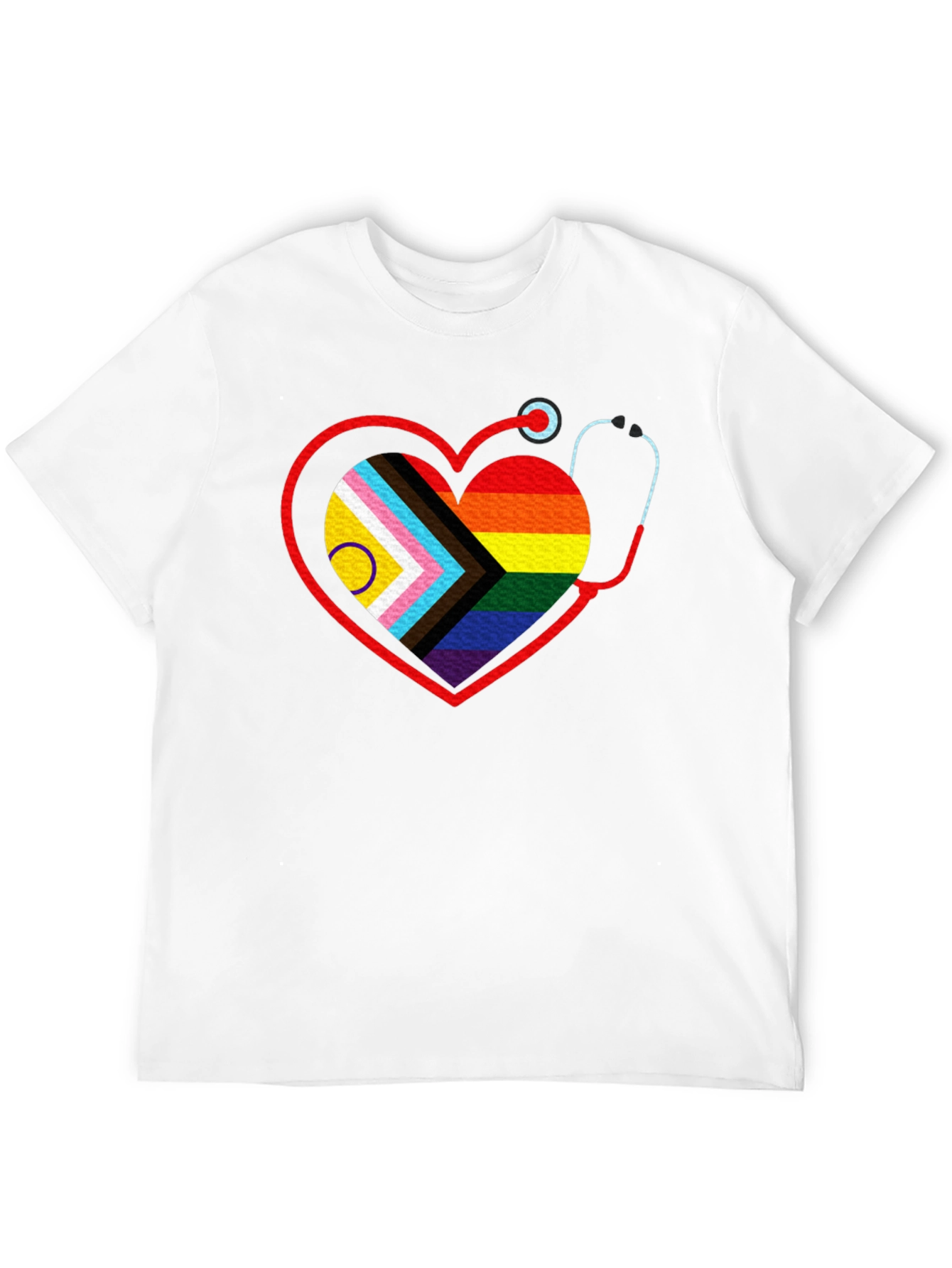 LGBTQ+ Pride Stethoscope Heart Tee