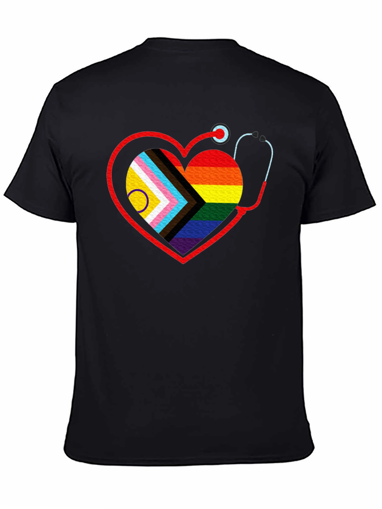LGBTQ+ Pride Stethoscope Heart Tee