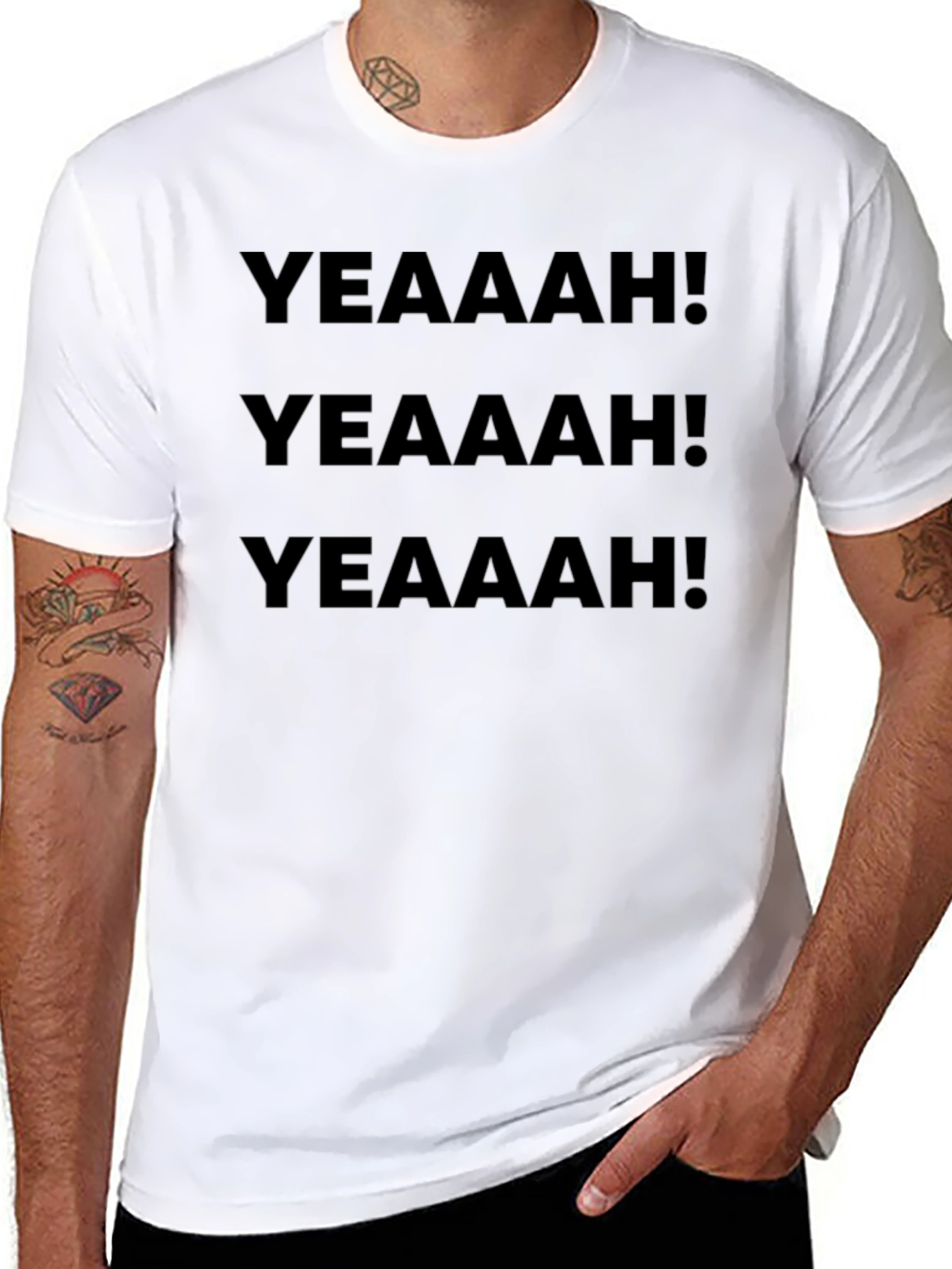 YEAAAH! Graphic Print Black T-Shirt