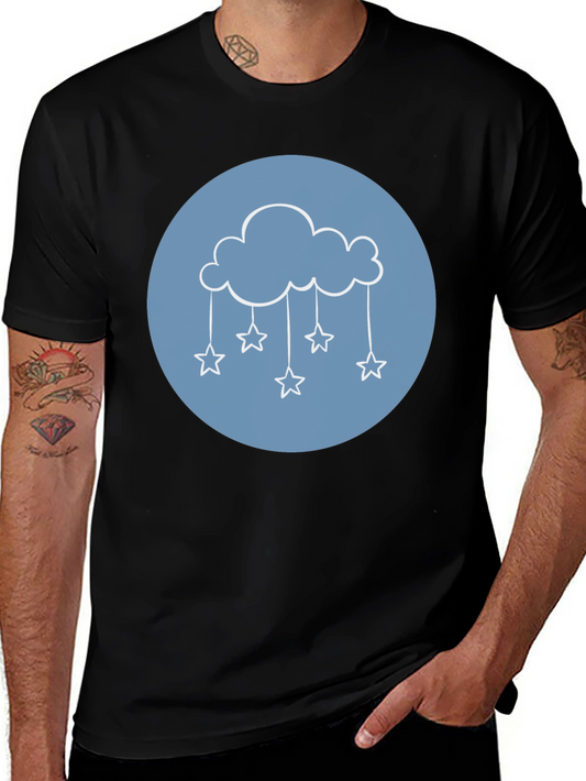 Cloud & Stars Graphic Tee - Black T-Shirt