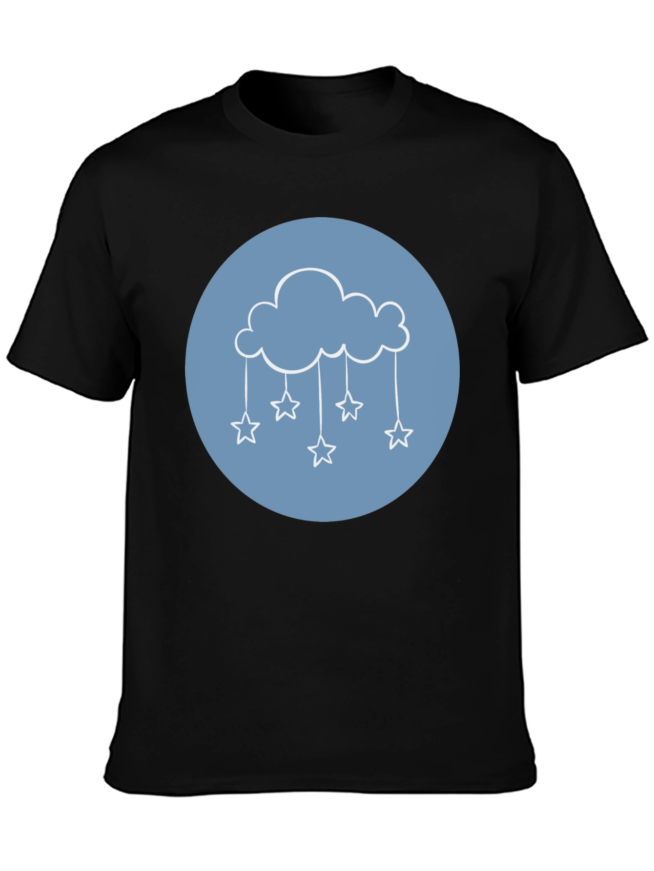 Cloud & Stars Graphic Tee - Black T-Shirt
