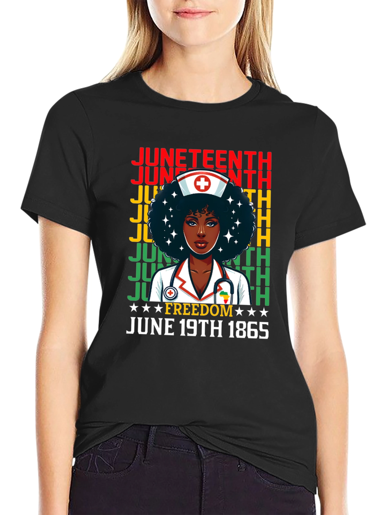 Juneteenth Freedom Nurse T-Shirt