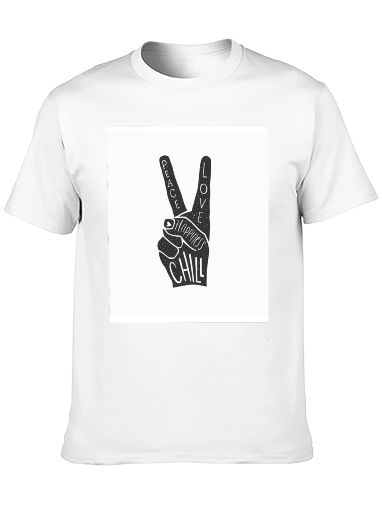 Peace Love Chill Graphic T-Shirt - Black