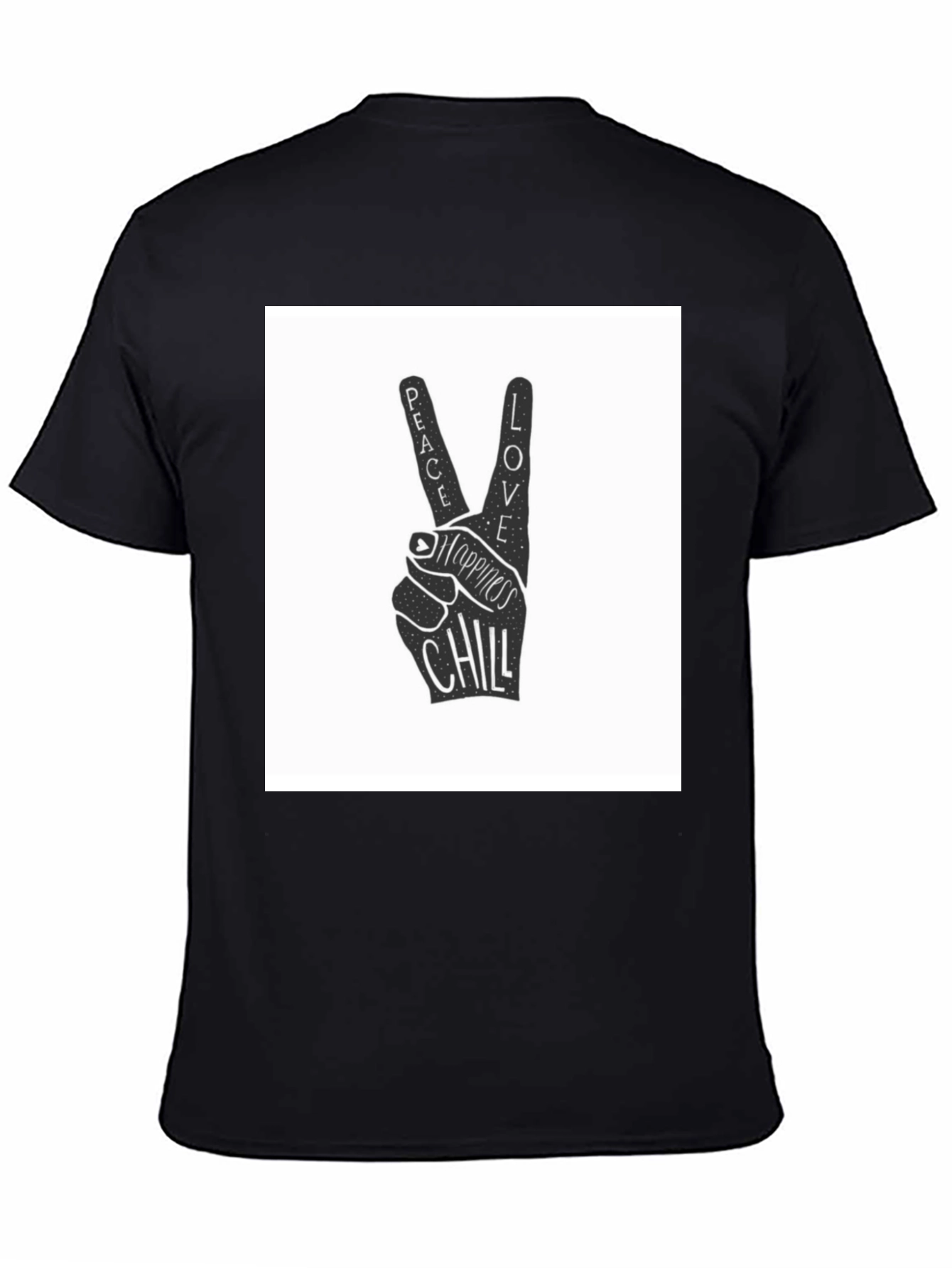 Peace Love Chill Graphic T-Shirt - Black