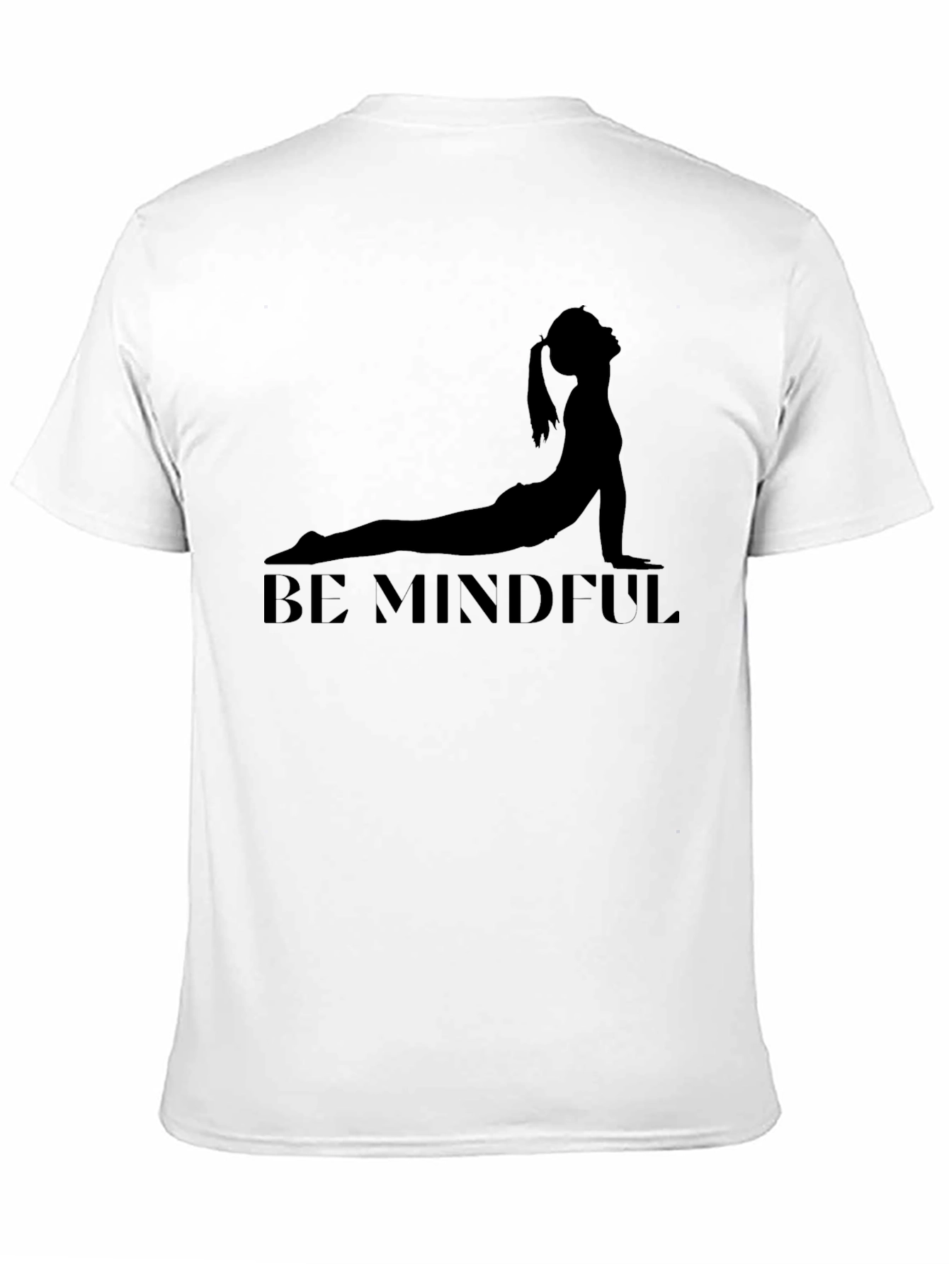 Be Mindful Yoga Pose Black T-Shirt
