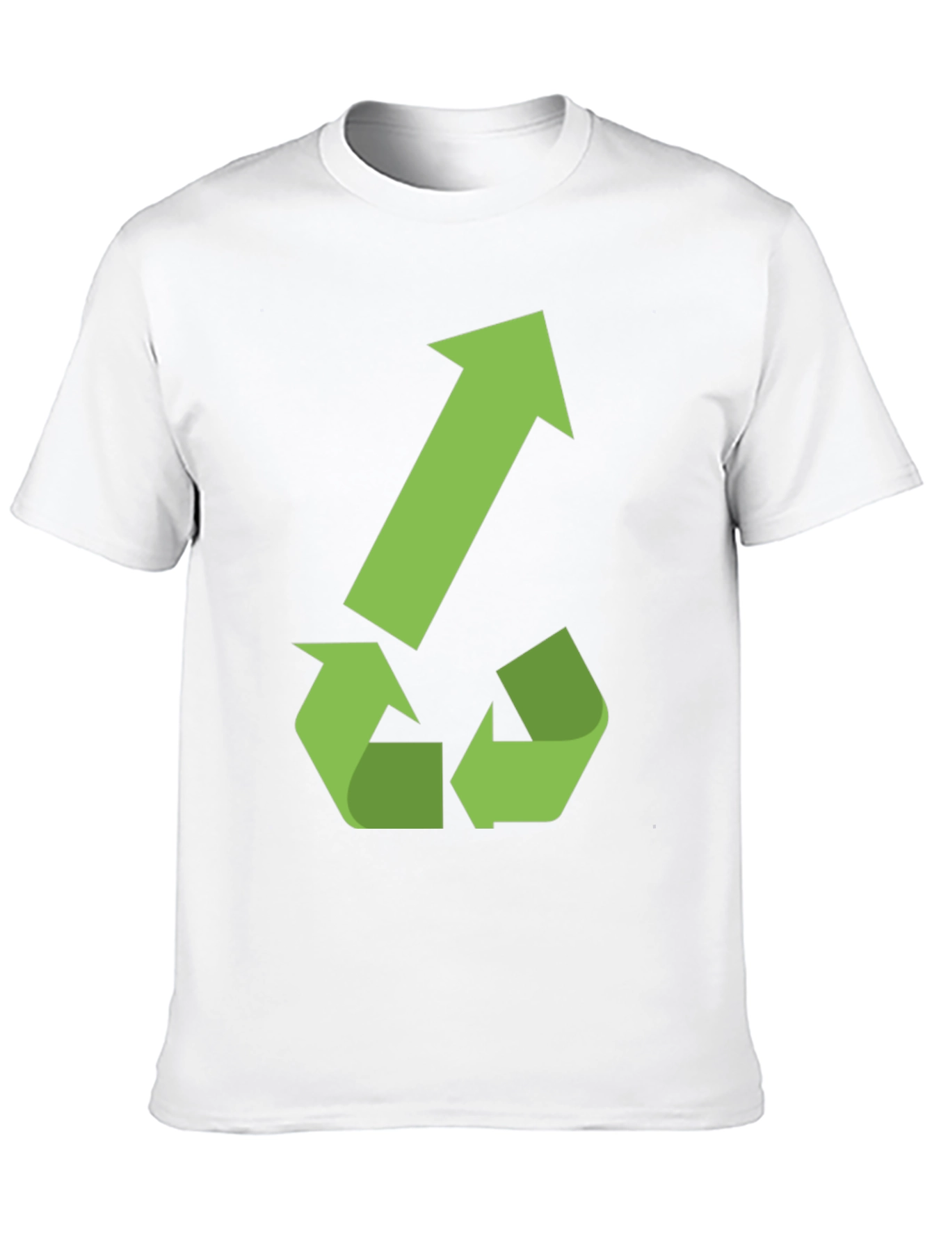 Eco-Friendly Black T-Shirt with Green Recycle Arrow Design