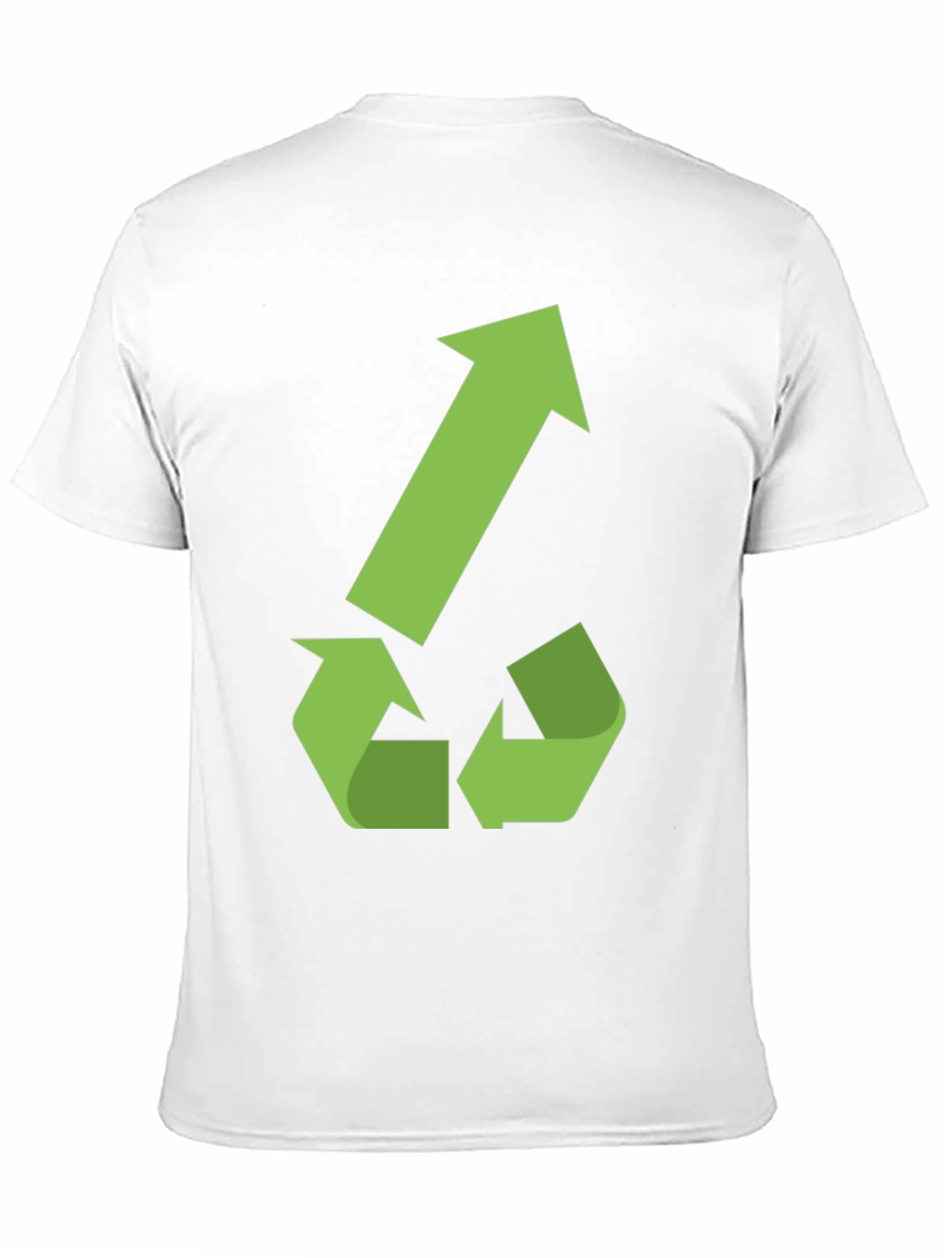 Eco-Friendly Black T-Shirt with Green Recycle Arrow Design