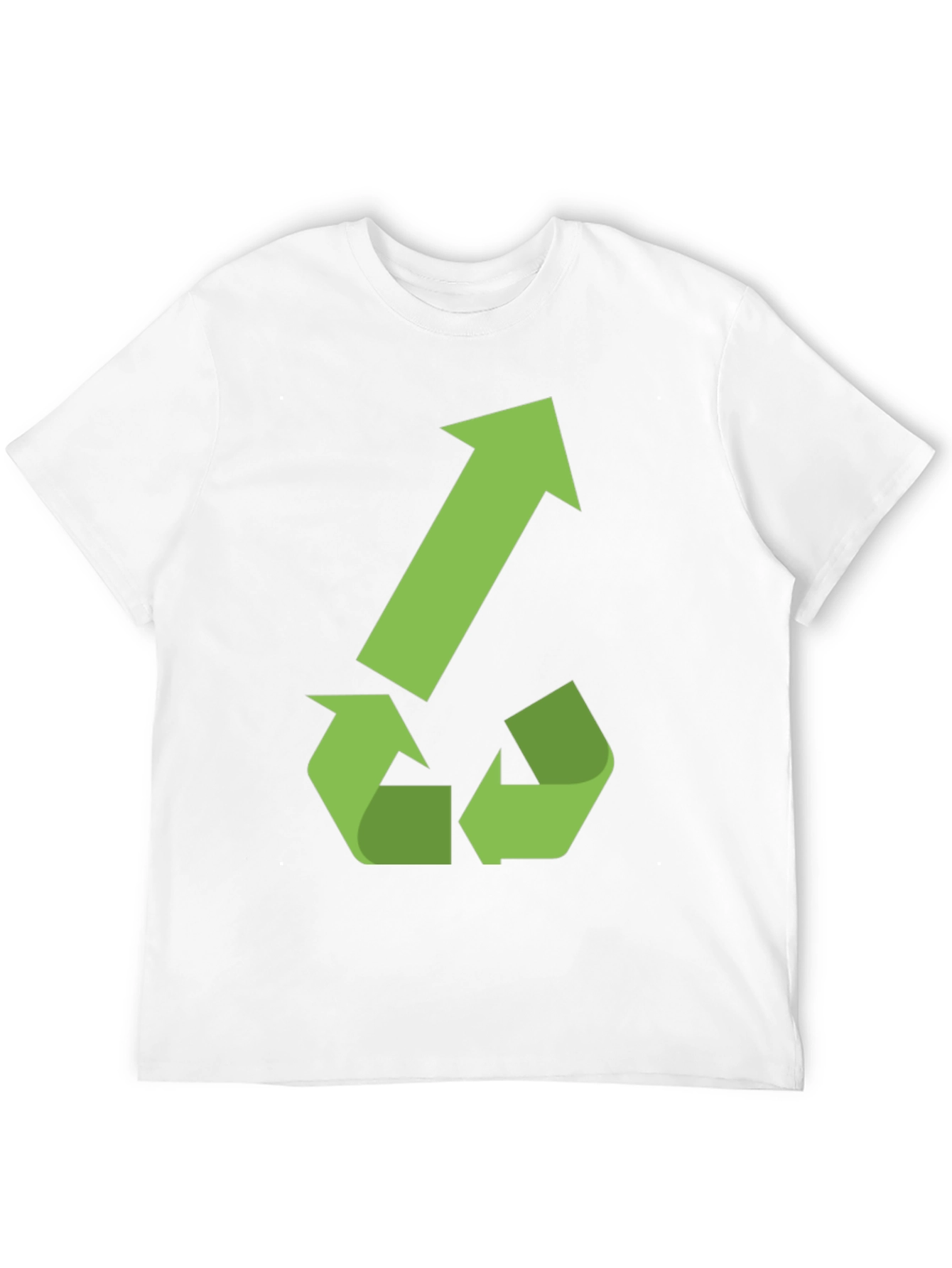 Eco-Friendly Black T-Shirt with Green Recycle Arrow Design
