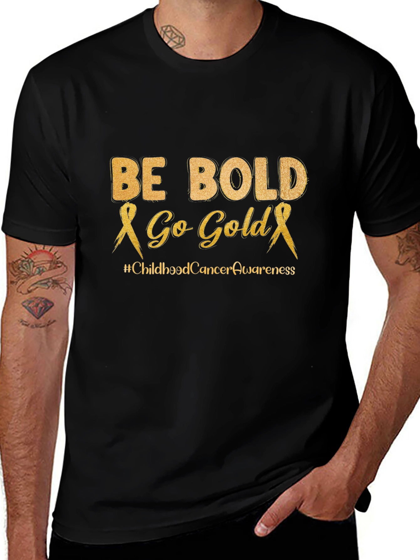 Be Bold Go Gold Childhood Cancer Awareness T-Shirt