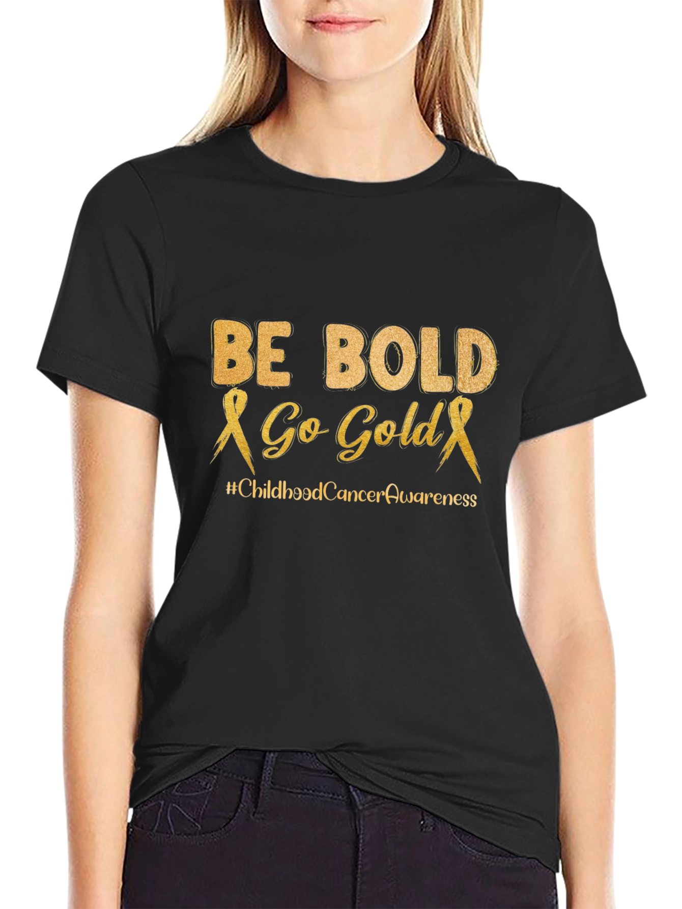 Be Bold Go Gold Childhood Cancer Awareness T-Shirt