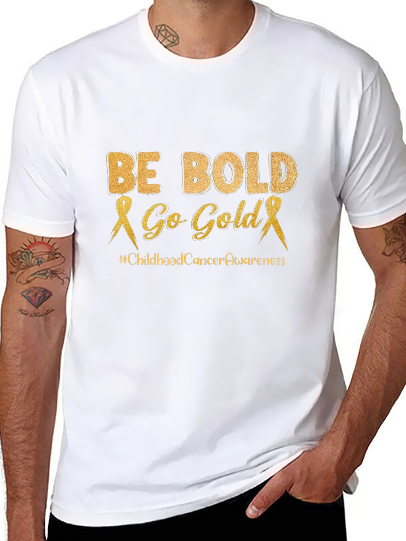 Be Bold Go Gold Childhood Cancer Awareness T-Shirt