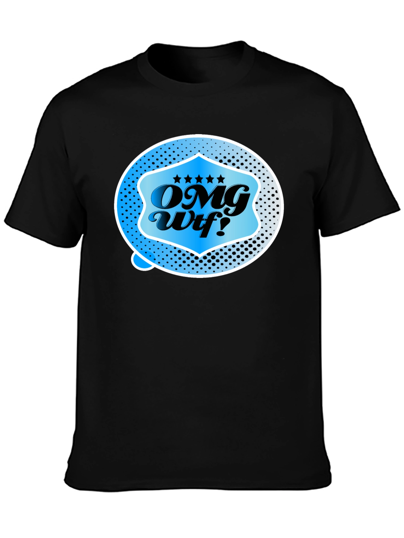 OMG Wtf! Graphic T-Shirt - Black Casual Tee
