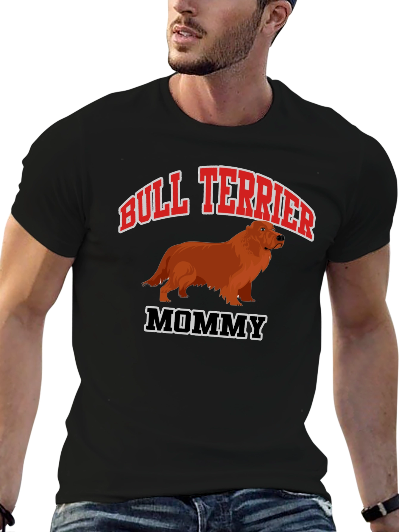 Bull Terrier Mommy Black T-Shirt