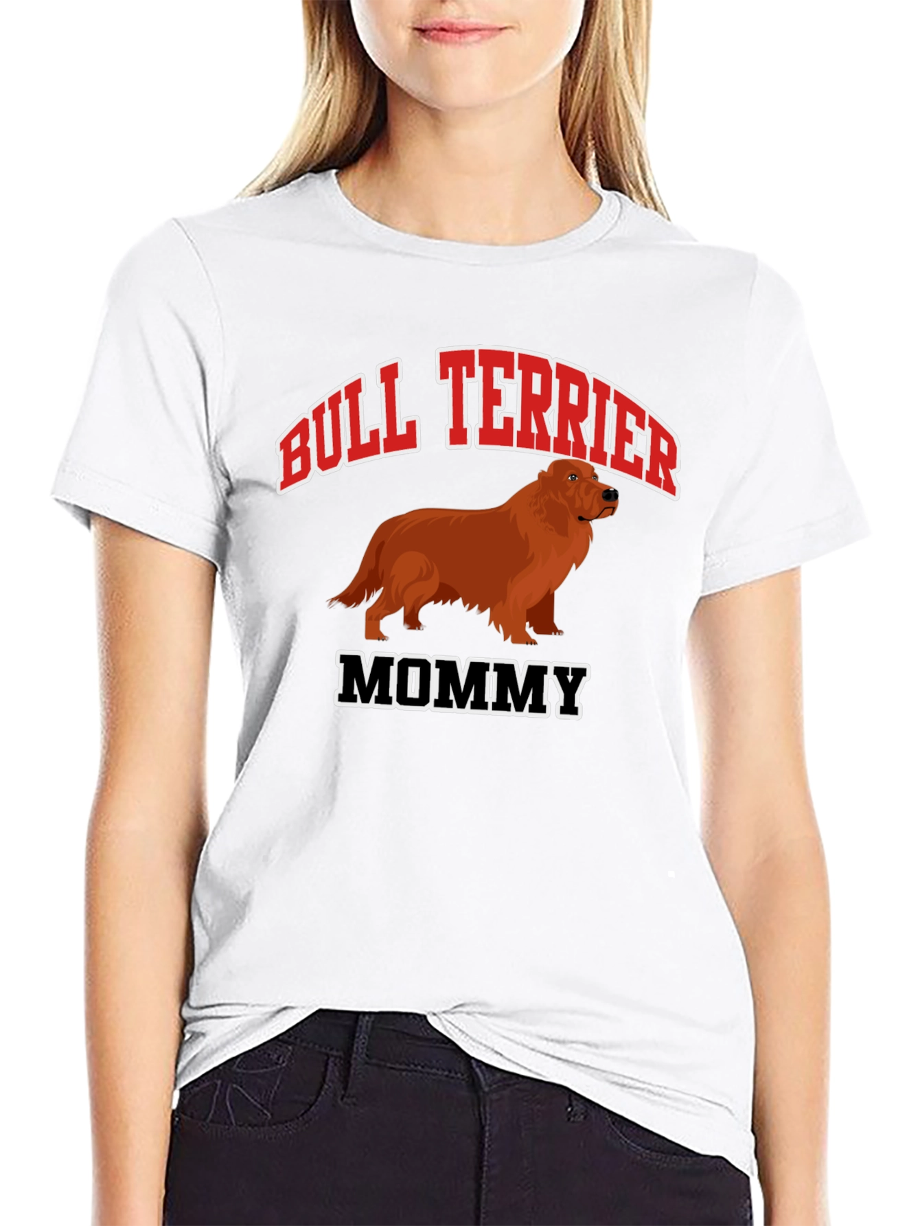 Bull Terrier Mommy Black T-Shirt