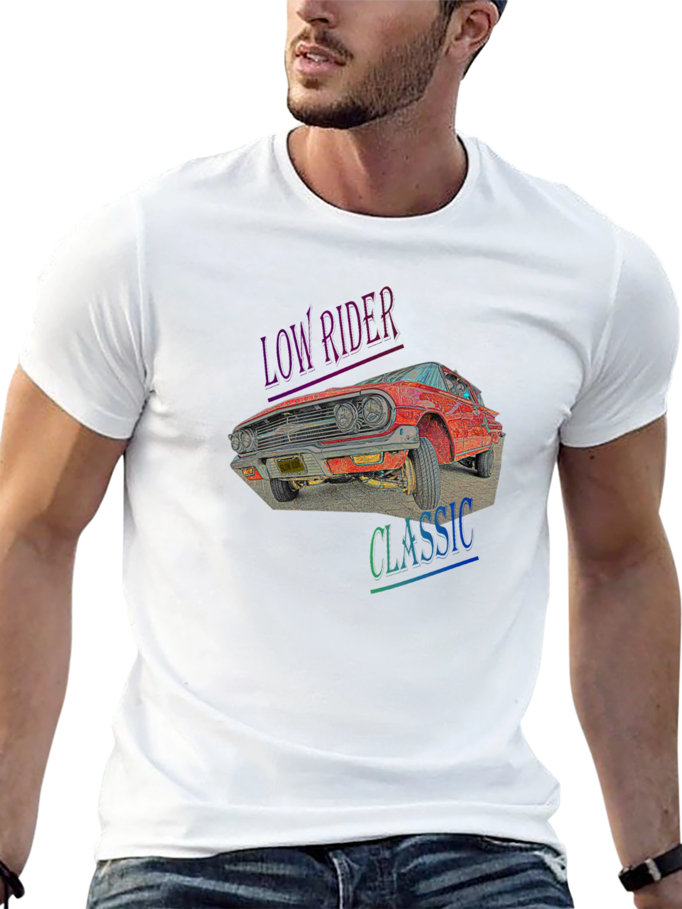 Low Rider Classic Car Graphic Tee - Black
