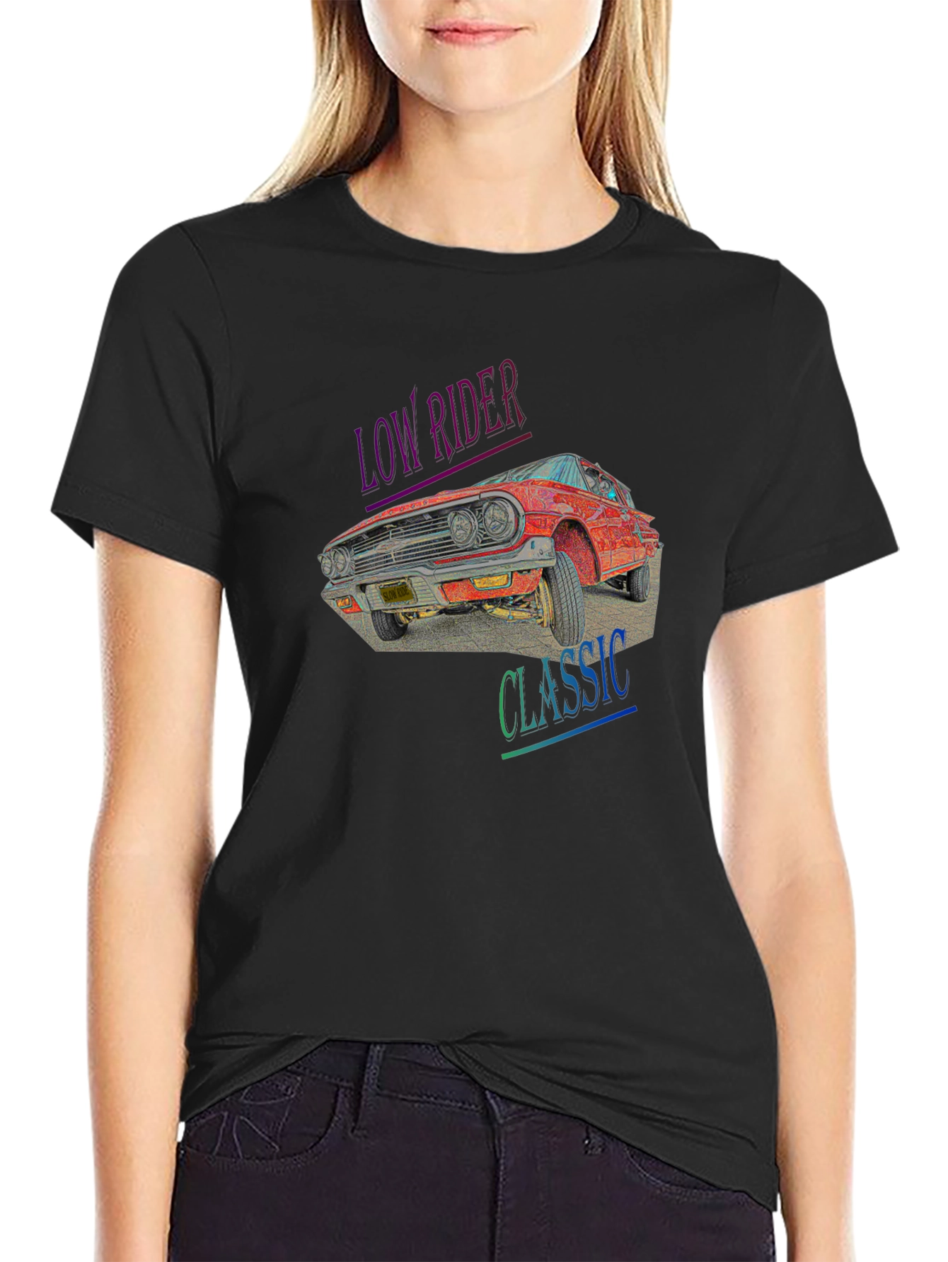 Low Rider Classic Car Graphic Tee - Black