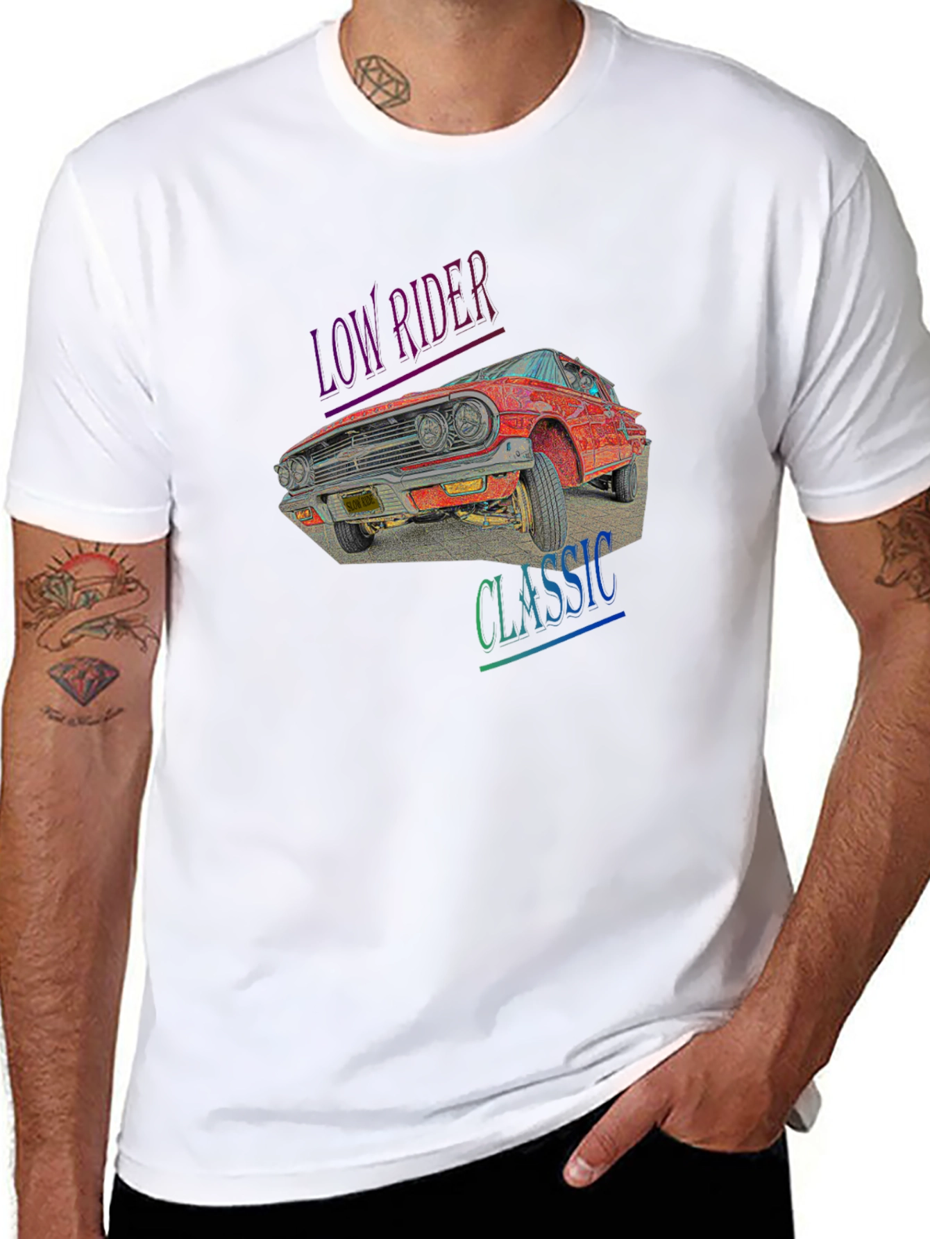Low Rider Classic Car Graphic Tee - Black
