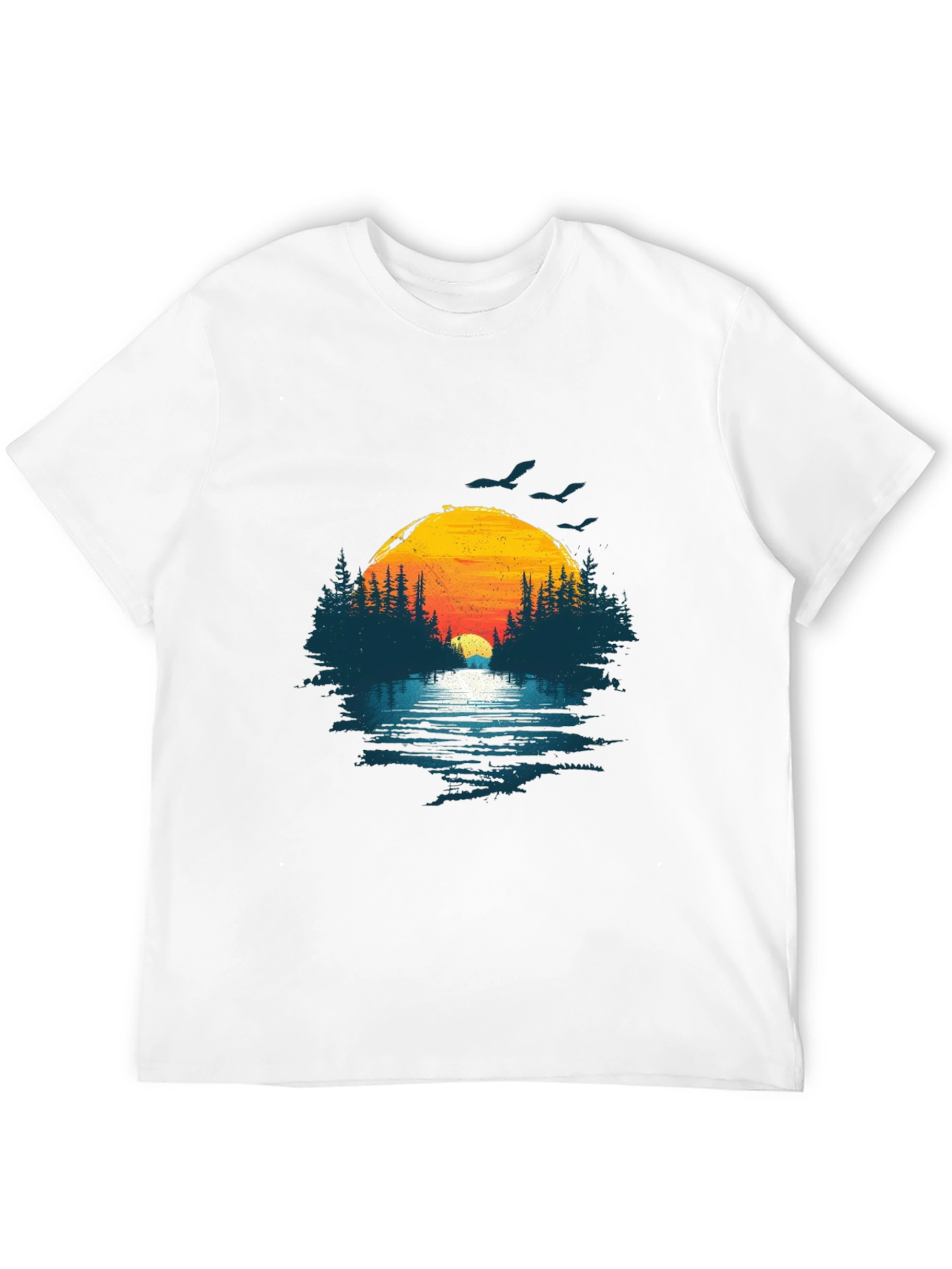 Sunset Lake Graphic Tee - Nature Inspired Design