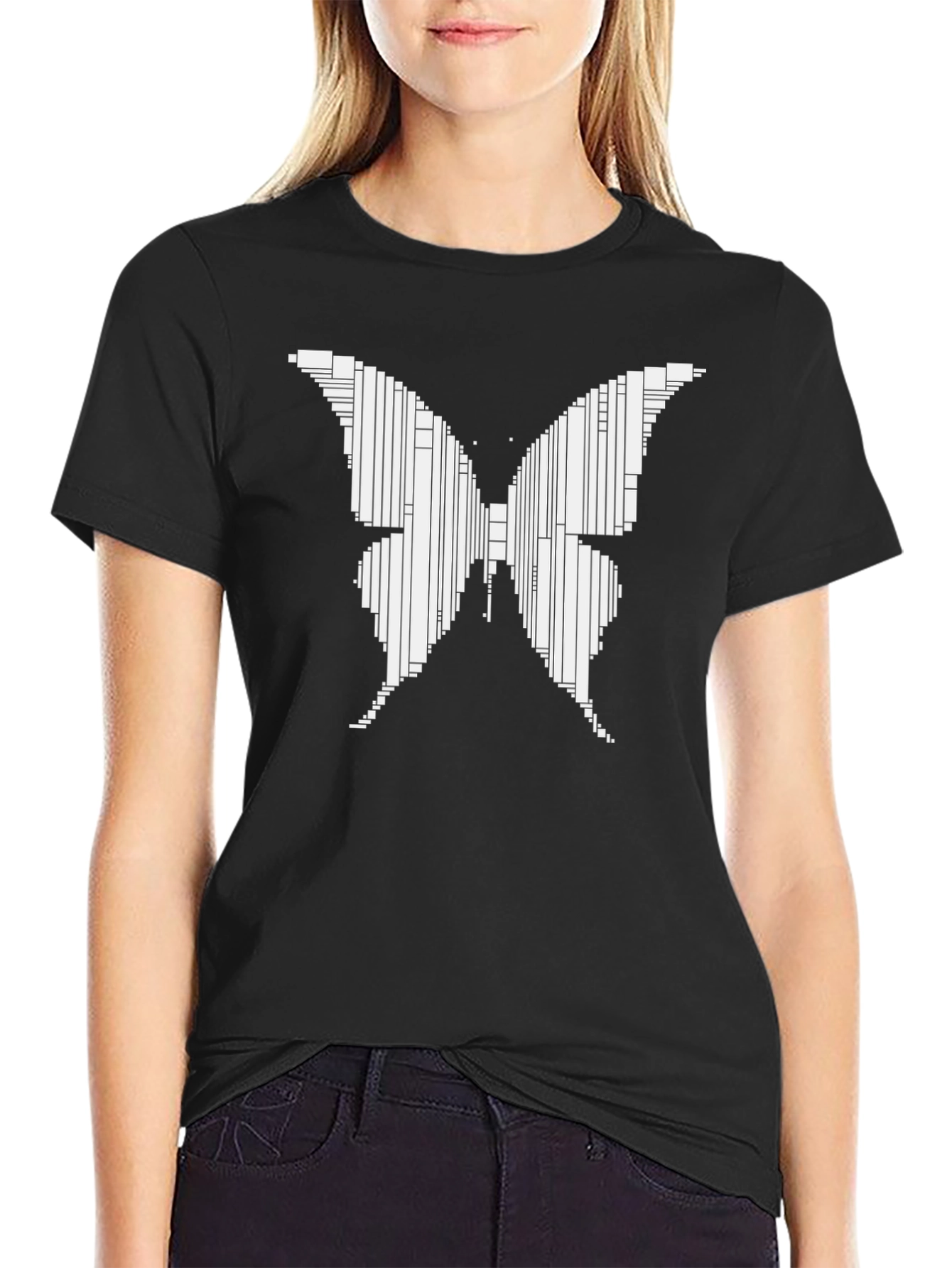Geometric Butterfly Graphic Tee - Modern Art T-Shirt