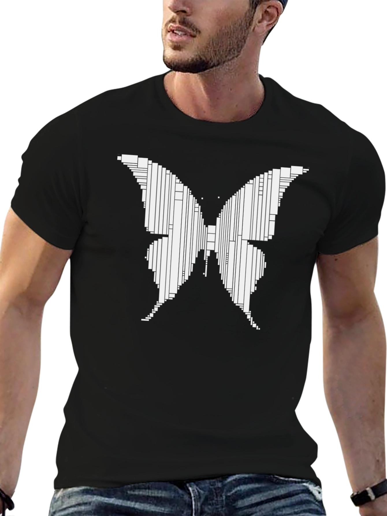 Geometric Butterfly Graphic Tee - Modern Art T-Shirt