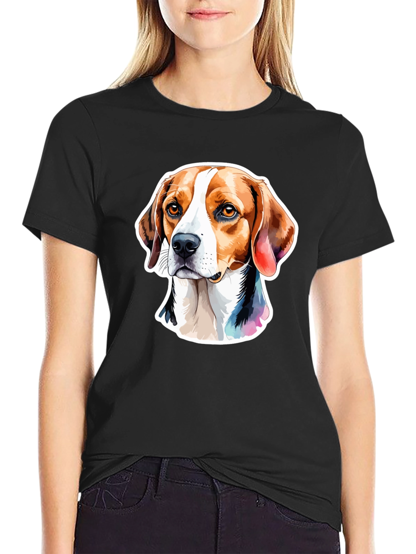 Beagle Dog Graphic Tee - Stylish Mens Black T-Shirt