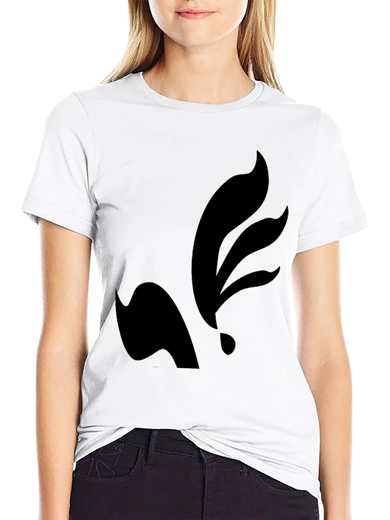 Mens Black Graphic Tee - Abstract Design