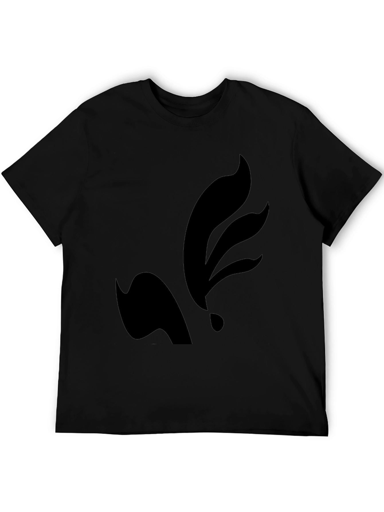 Mens Black Graphic Tee - Abstract Design
