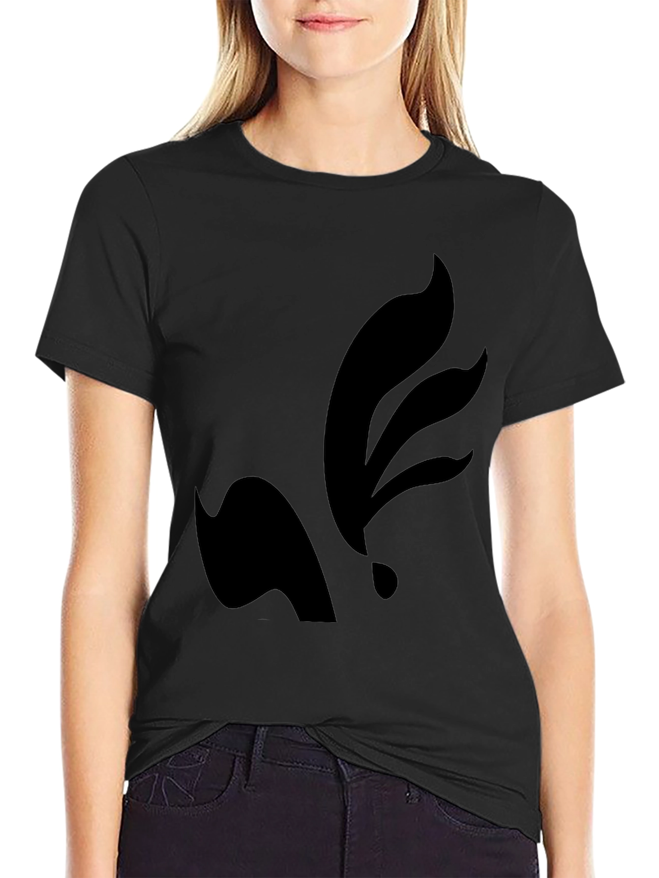 Mens Black Graphic Tee - Abstract Design