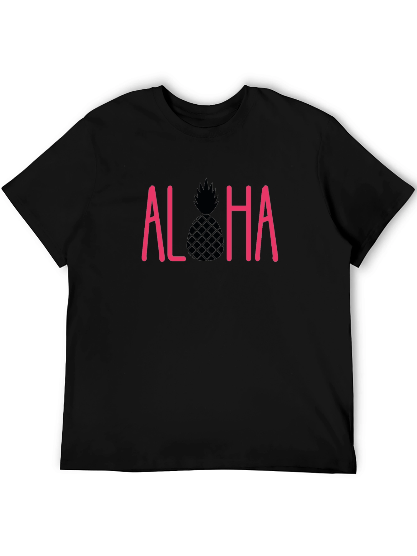 Aloha Pineapple Graphic T-Shirt - Black
