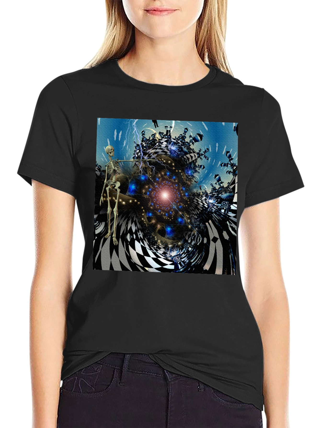 Surreal Skeleton Chess T-Shirt
