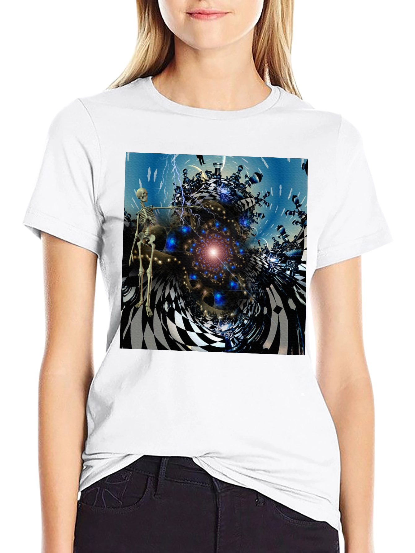 Surreal Skeleton Chess T-Shirt