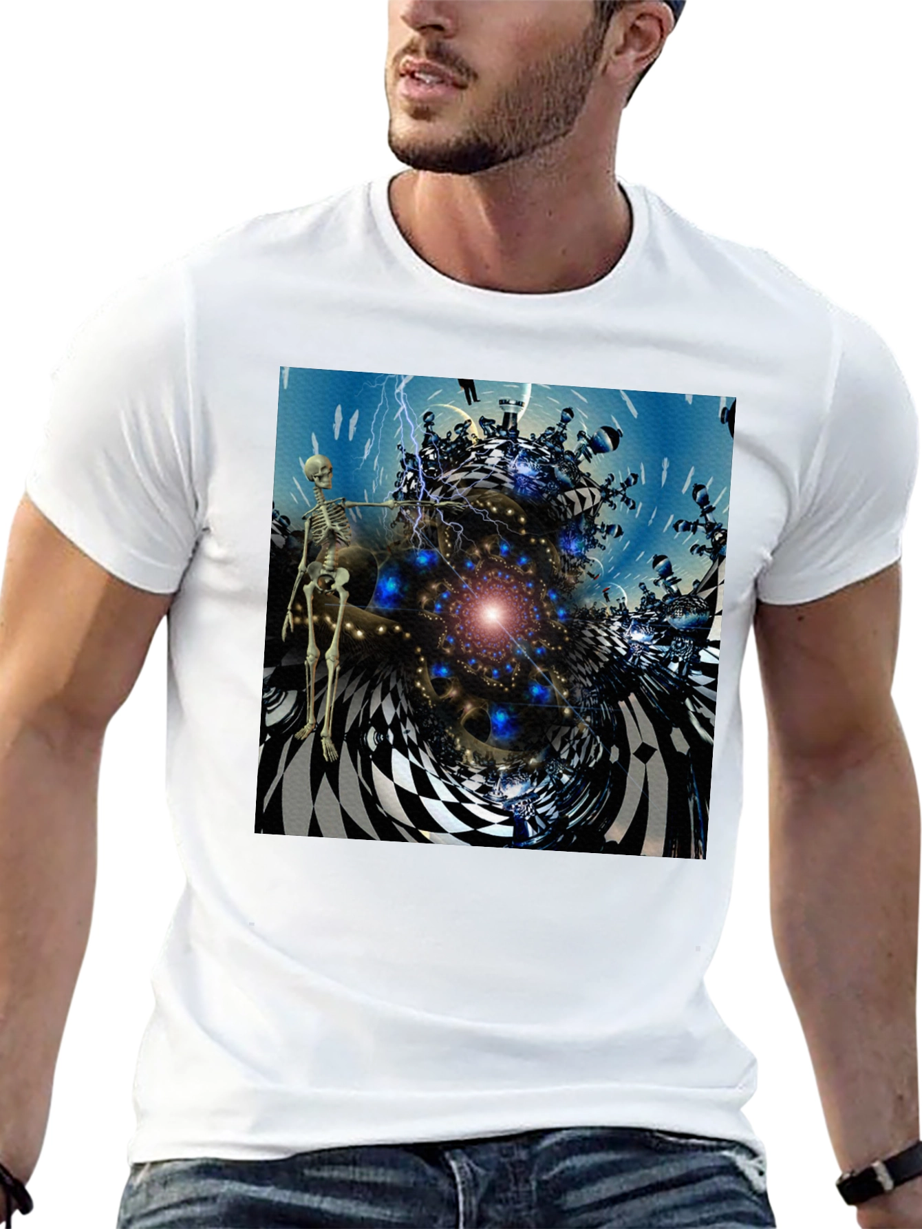 Surreal Skeleton Chess T-Shirt