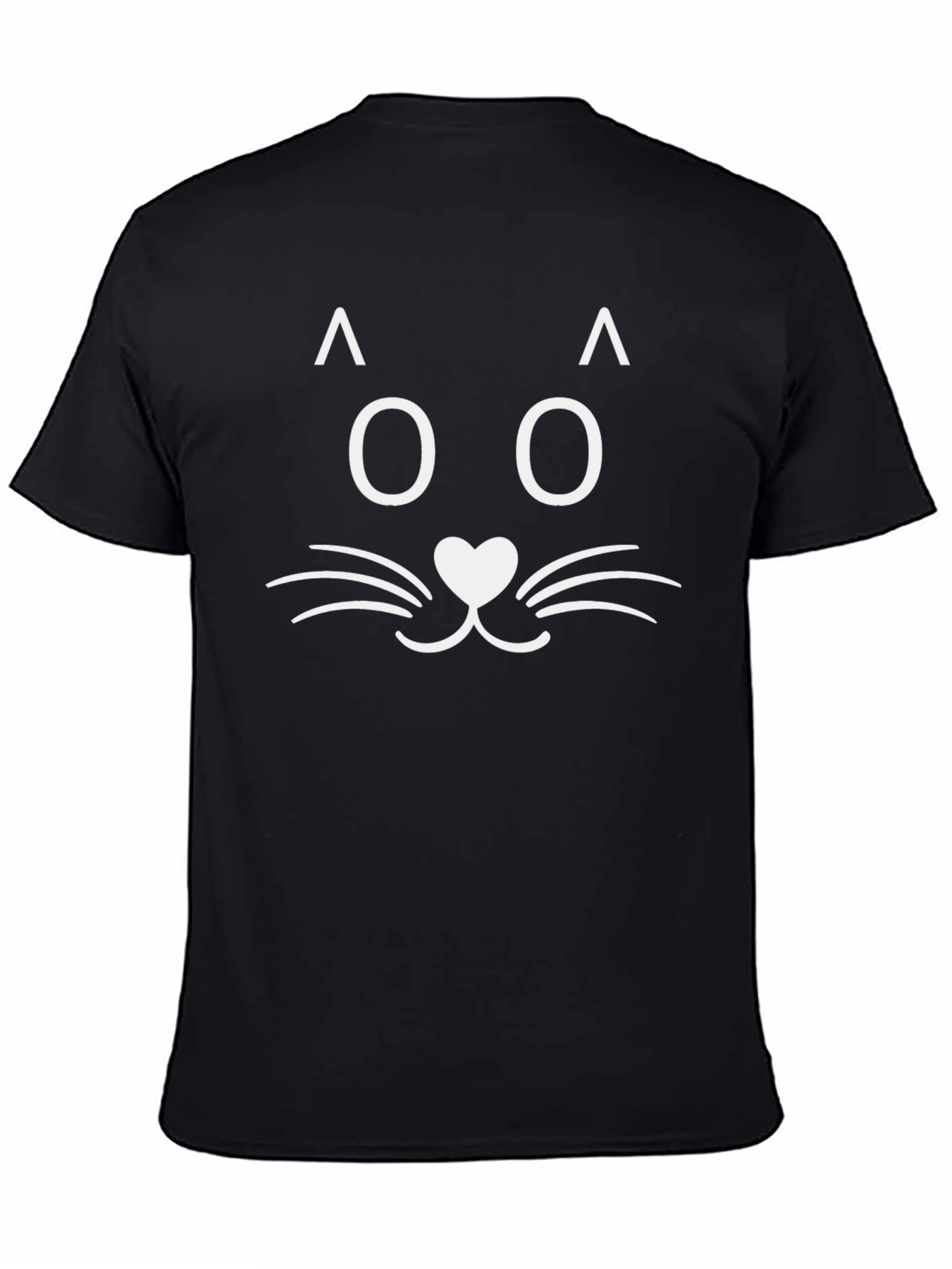 Cute Cat Face Black T-Shirt