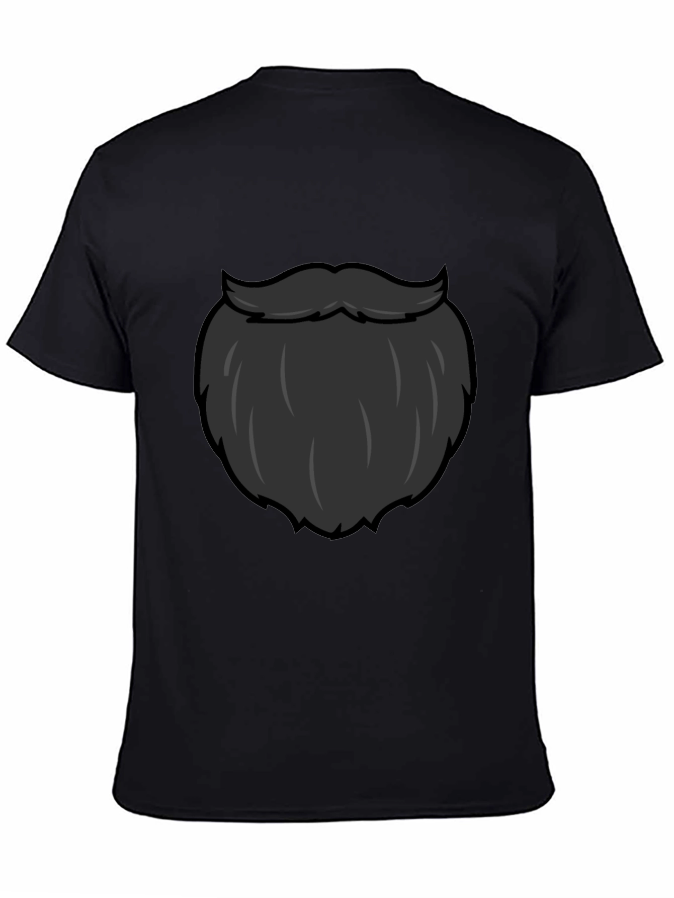 Funny Beard Graphic T-Shirt - Black Crew Neck Tee