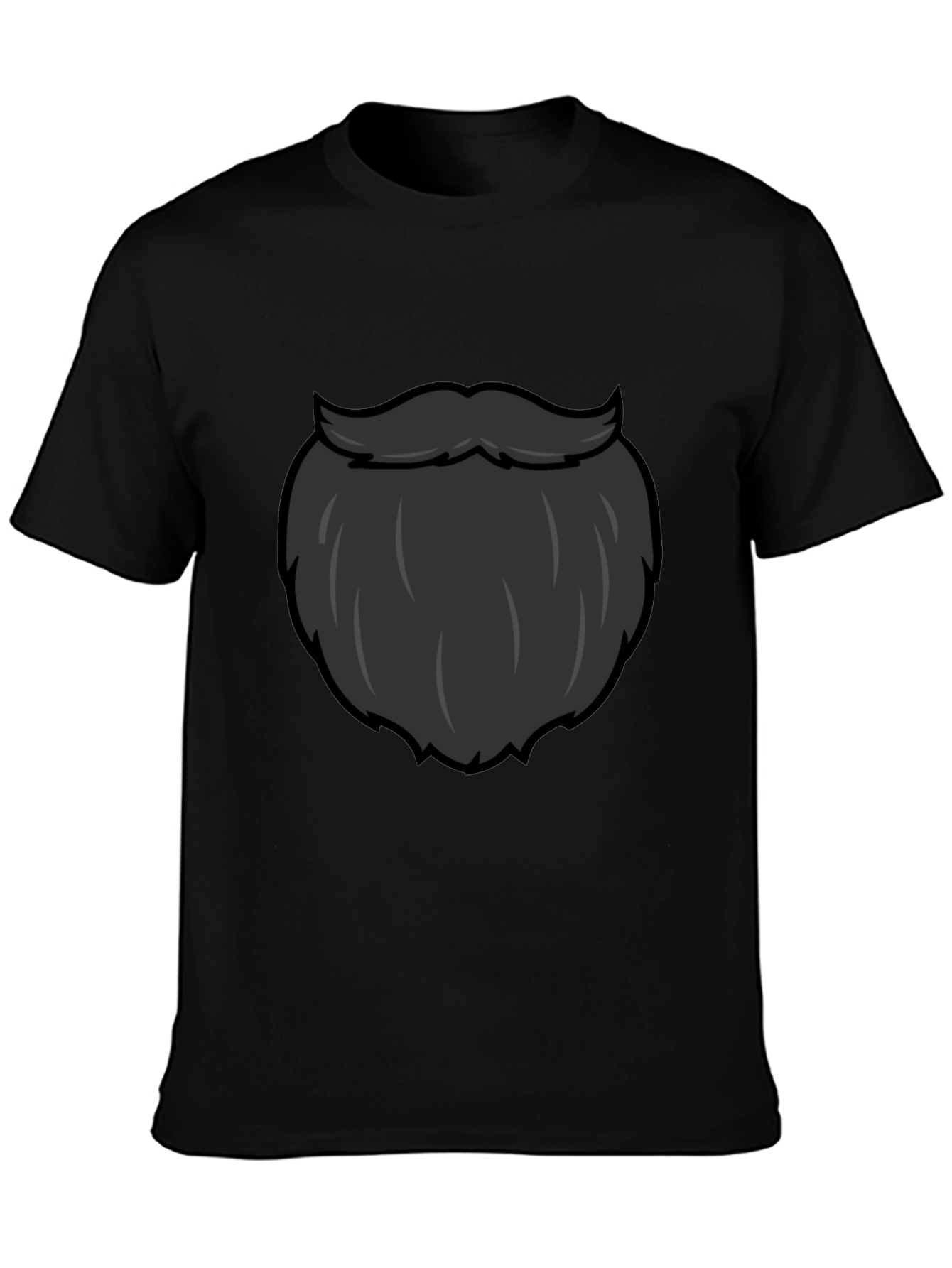 Funny Beard Graphic T-Shirt - Black Crew Neck Tee