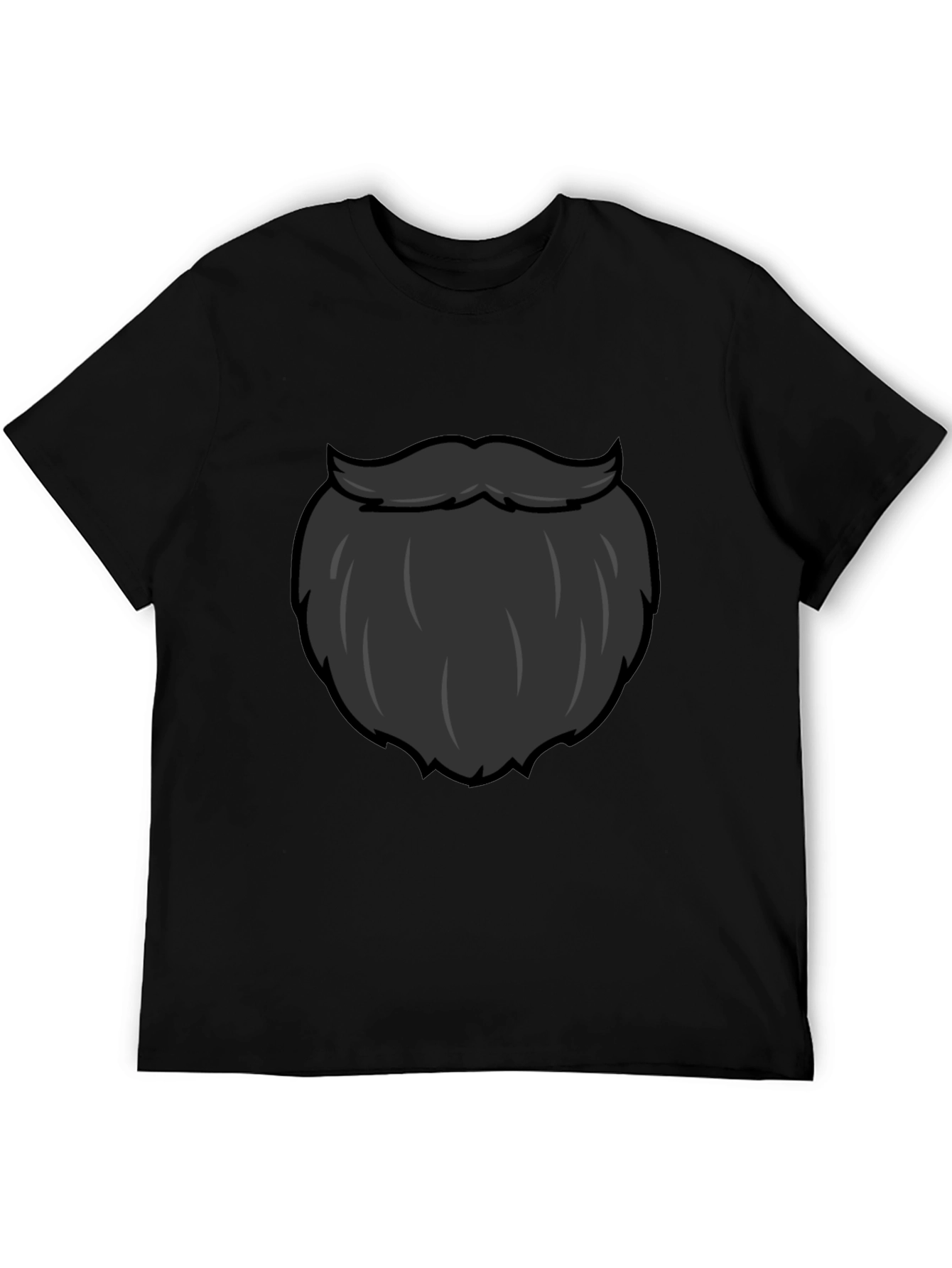 Funny Beard Graphic T-Shirt - Black Crew Neck Tee