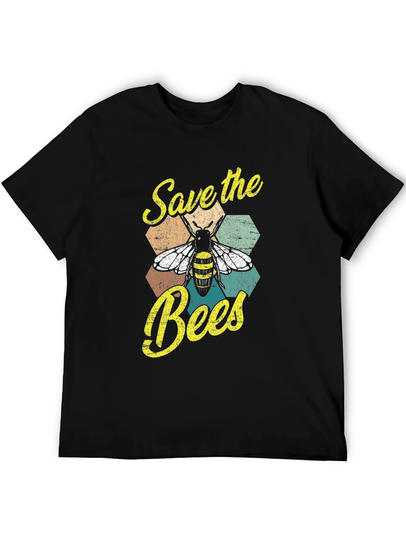 Save the Bees Graphic T-Shirt - Black Cotton Tee