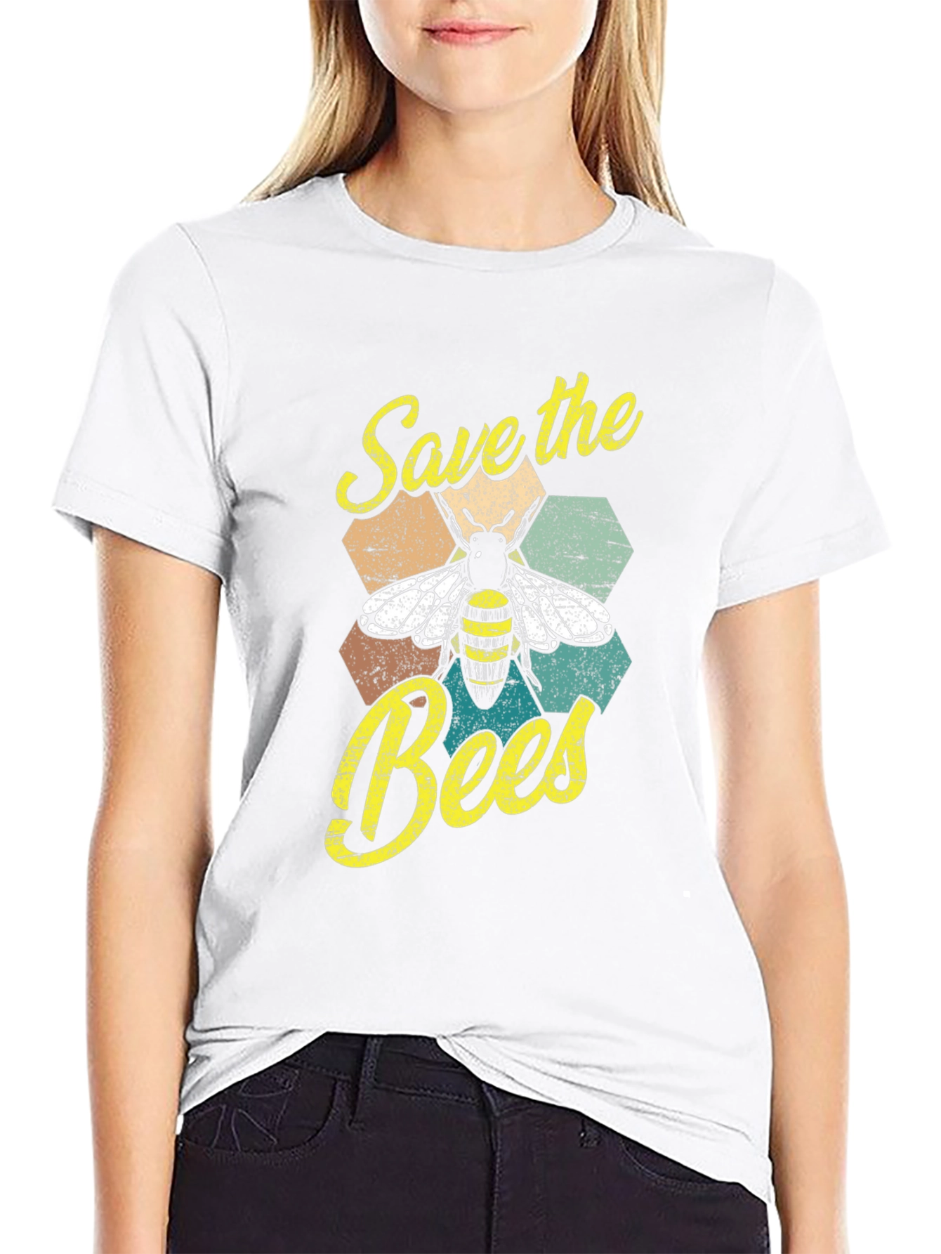 Save the Bees Graphic T-Shirt - Black Cotton Tee