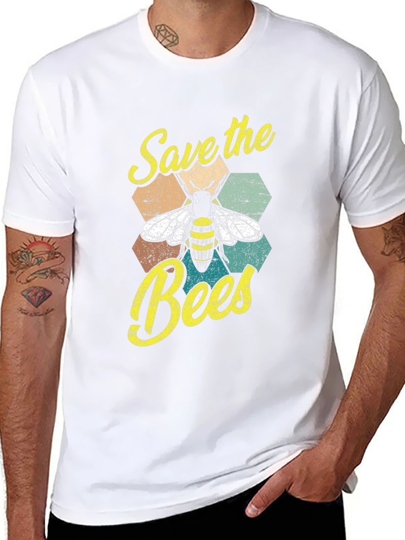 Save the Bees Graphic T-Shirt - Black Cotton Tee